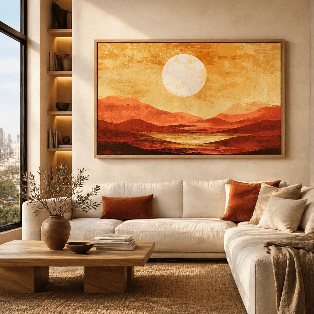 Burnt Orange Wall Art Canvas Print — Desert Sun by Rossetti Art