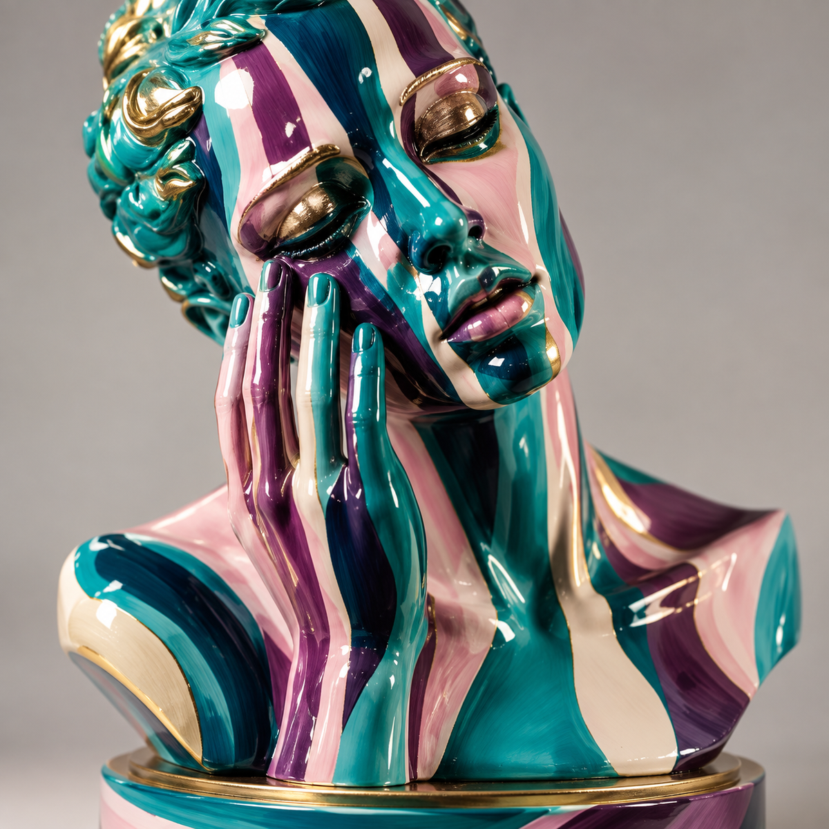 Bust Sculpture – Painted Reverie in modern living room interior