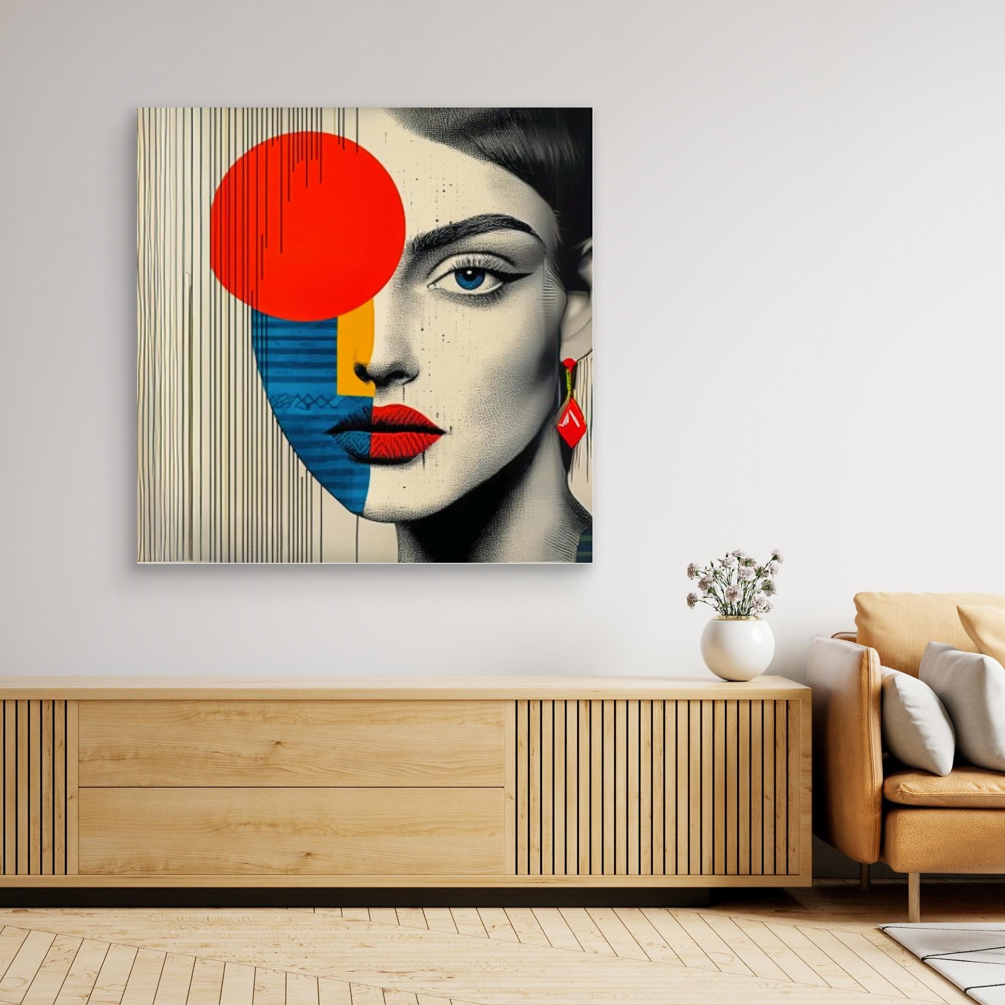 Canvas Print : Abstract Vision - Modern Geometric Portrait Art Print 