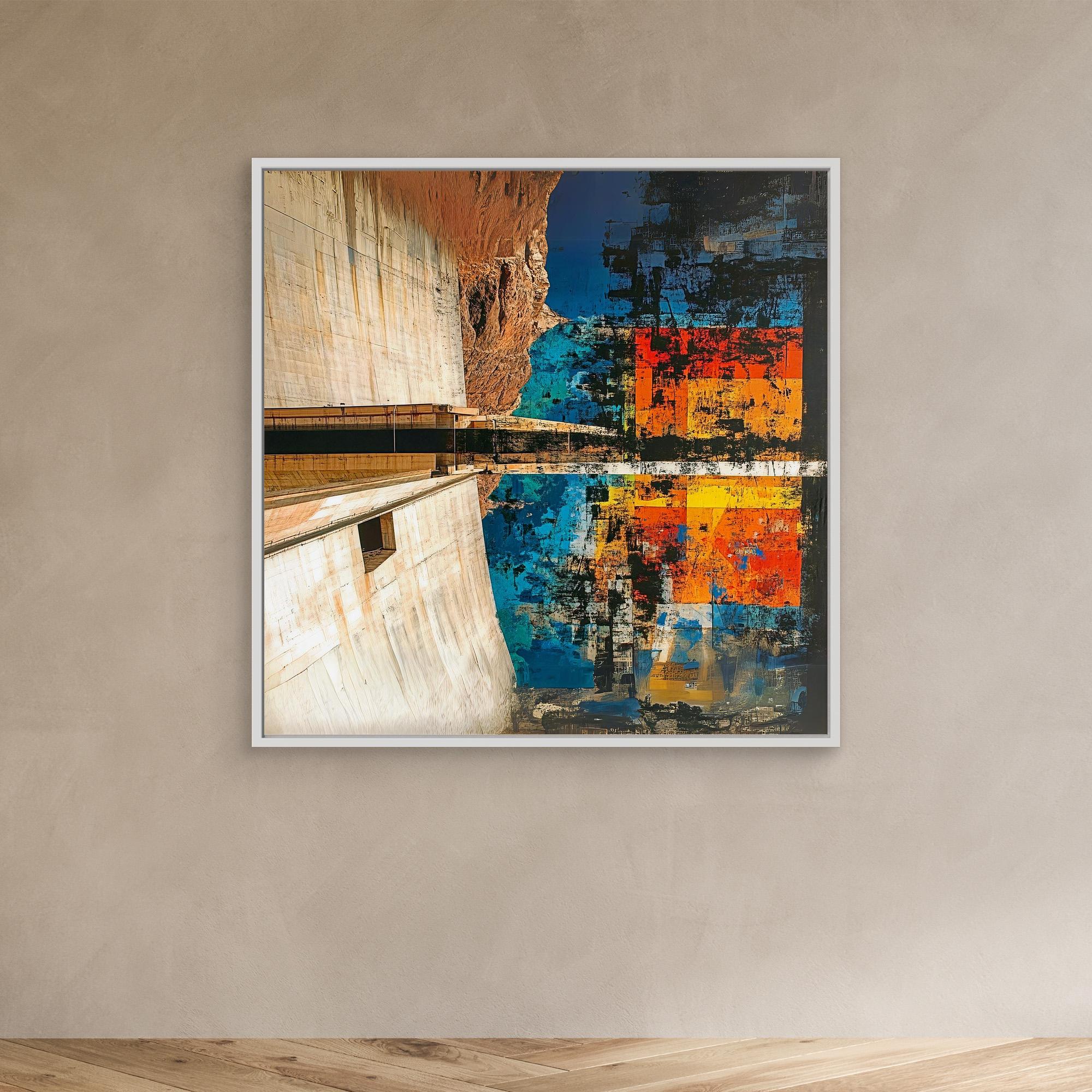 Canvas Print : Abstract Canyon Reflection Canvas Art - Bold Color and Texture modern abstract canvas wall art by Rossetti Art – luxury interior design artwork for living room, bedroom, office – Abstract Canyon Canvas Art Bold Color Wall Decor Canyon Reflection Art Print
