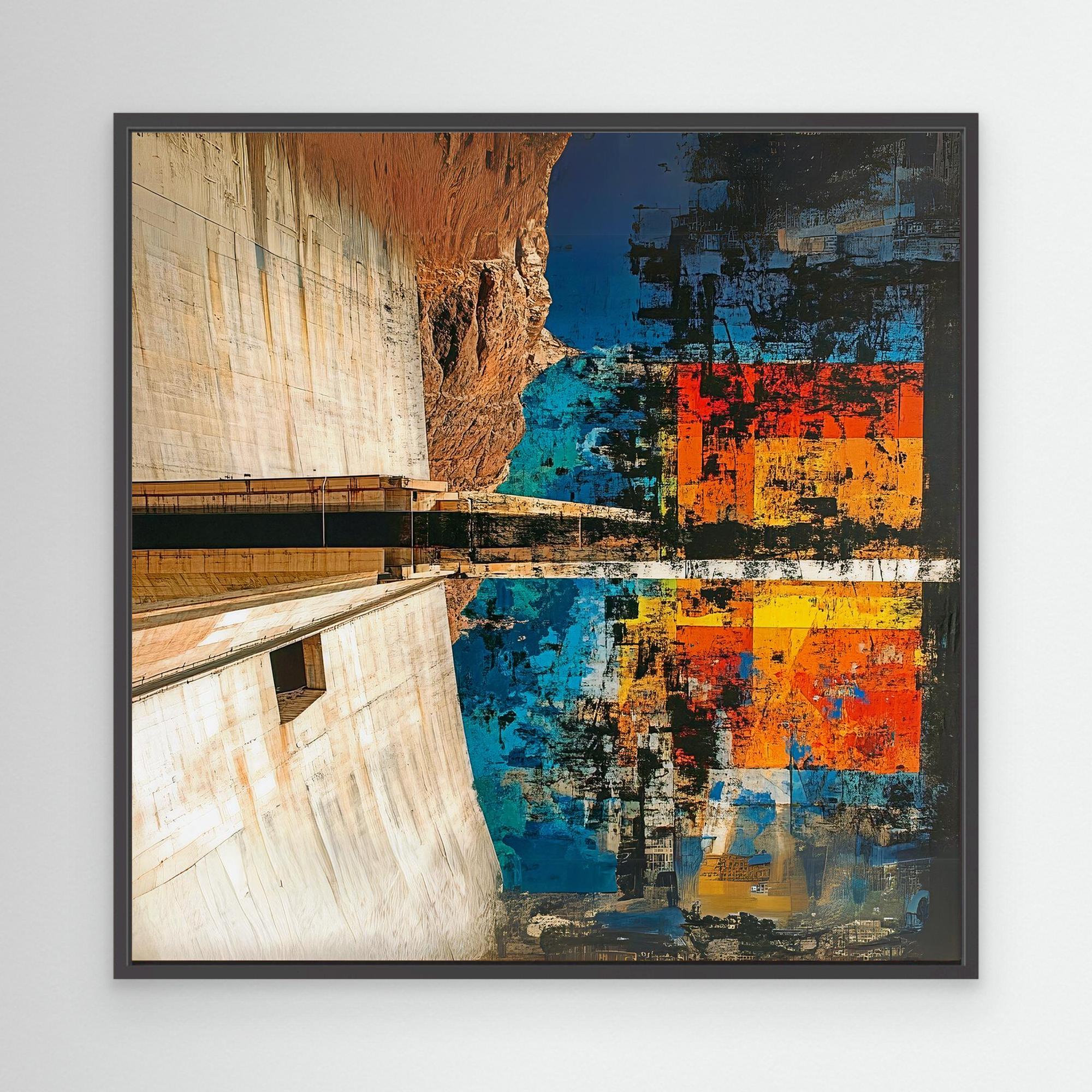 Canvas Print : Abstract Canyon Reflection Canvas Art - Bold Color and Texture - Chiara Rossetti