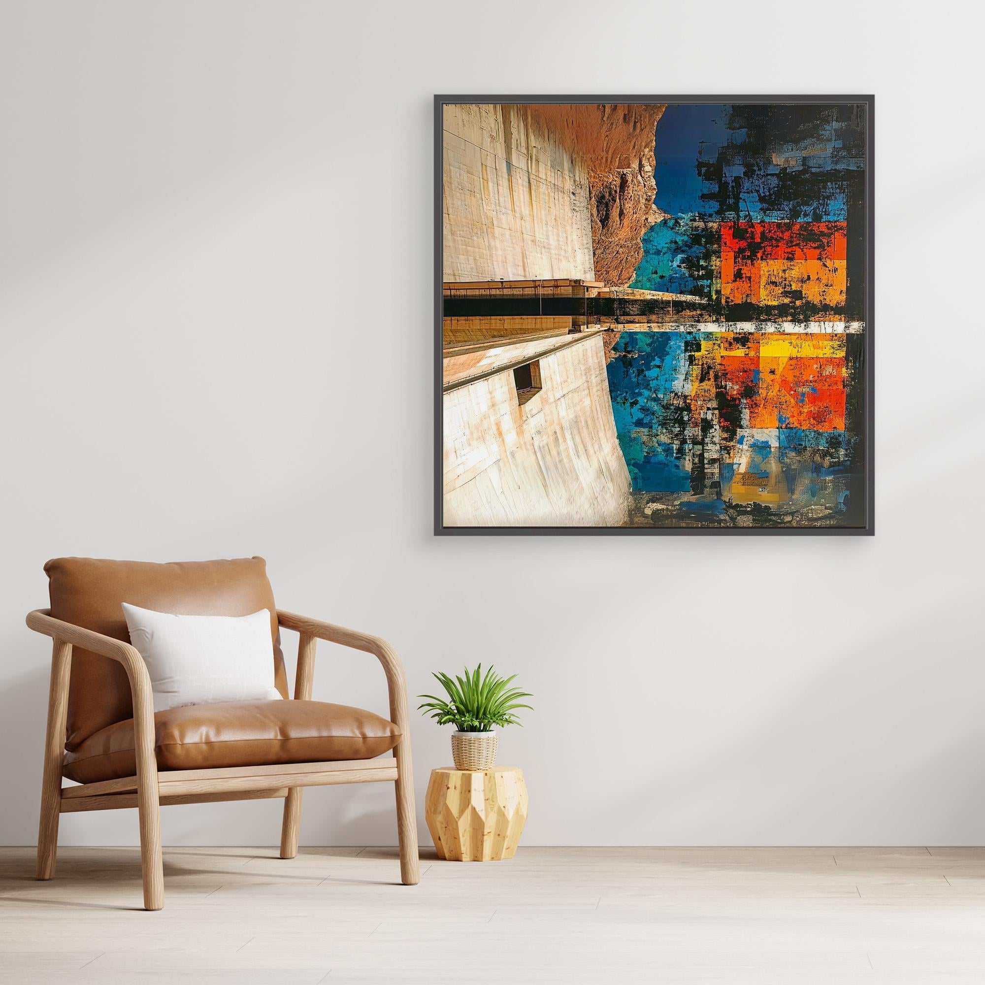 Canvas Print : Abstract Canyon Reflection Canvas Art - Bold Color and Texture - Chiara Rossetti