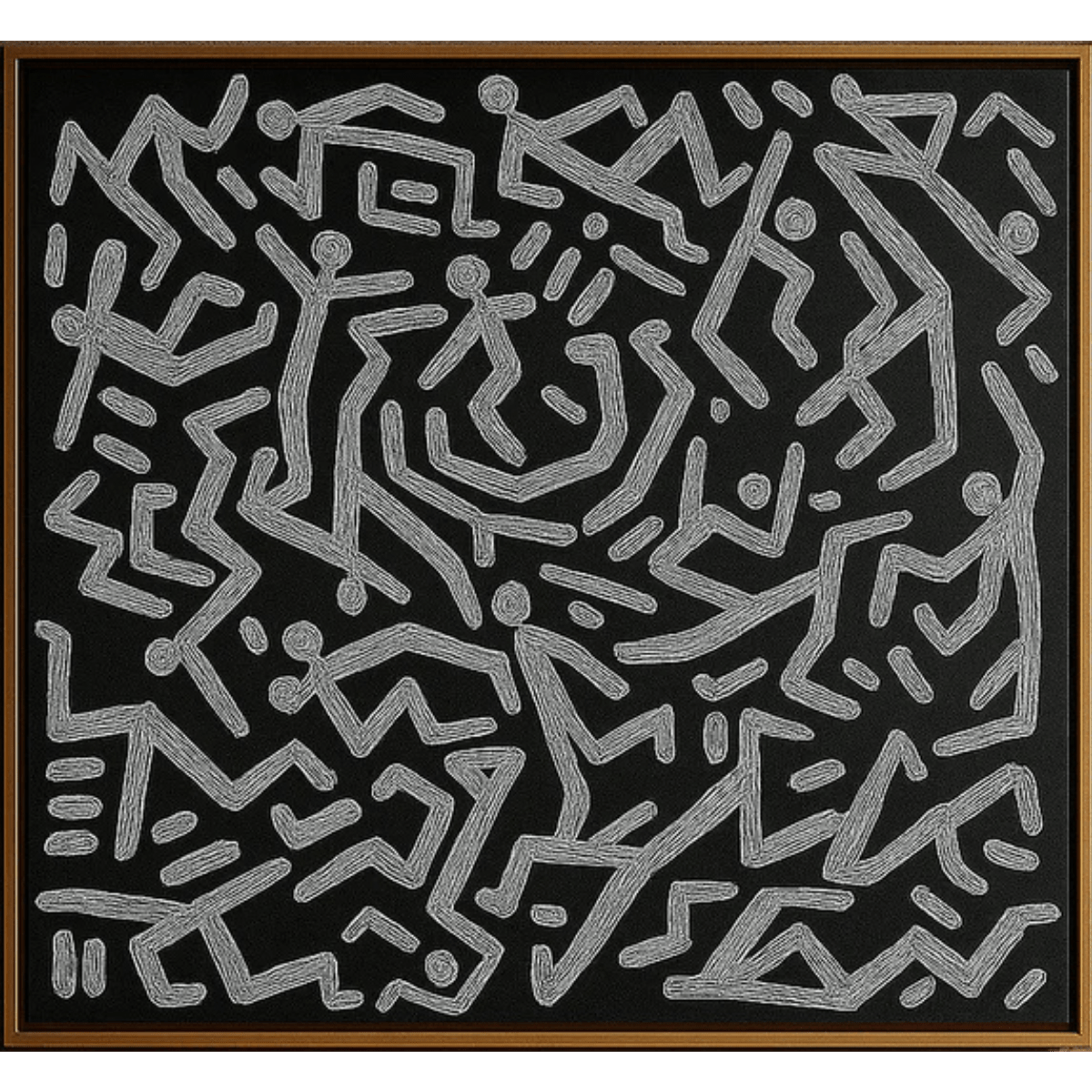 Canvas Print : Abstract Chaos Dance – Modern Canvas Wall Art modern abstract canvas wall art by Rossetti Art – luxury interior design artwork for living room, bedroom, office – Abstract art print Bold statement canvas Chaotic line art