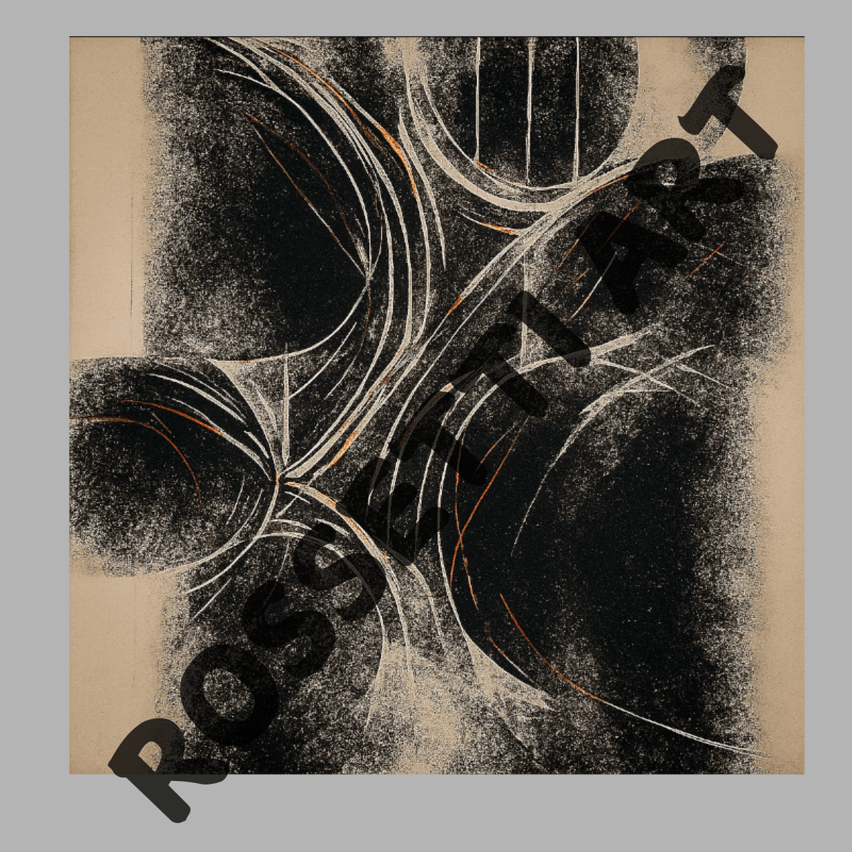 Canvas Print: "Abstract Charcoal Flow" – Black Minimalist Canvas Art - Chiara Rossetti