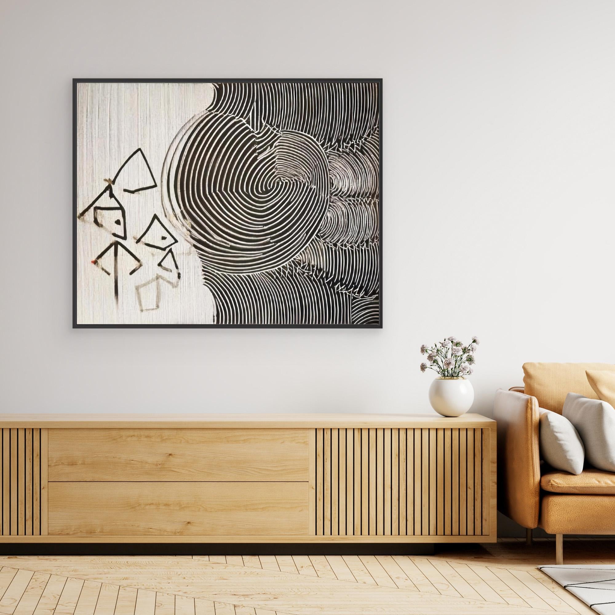 Canvas Print : Abstract Confluence - Modern Ripple Effect Canvas Art modern abstract canvas wall art by Rossetti Art – luxury interior design artwork for living room, bedroom, office – contemporary wall painting modern art on canvas square abstract wall art