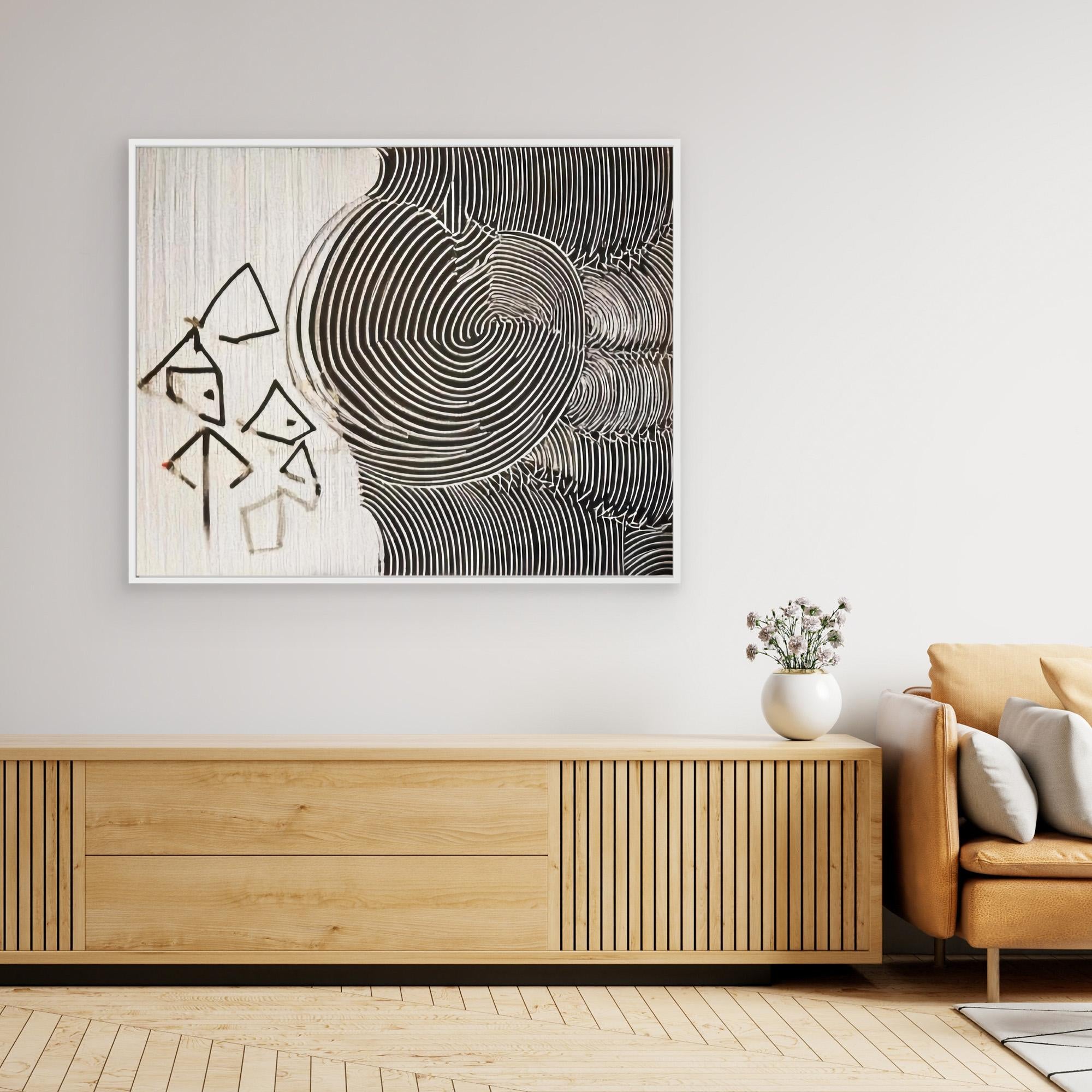 Canvas Print : Abstract Confluence - Modern Ripple Effect Canvas Art modern abstract canvas wall art by Rossetti Art – luxury interior design artwork for living room, bedroom, office – contemporary wall painting modern art on canvas square abstract wall art