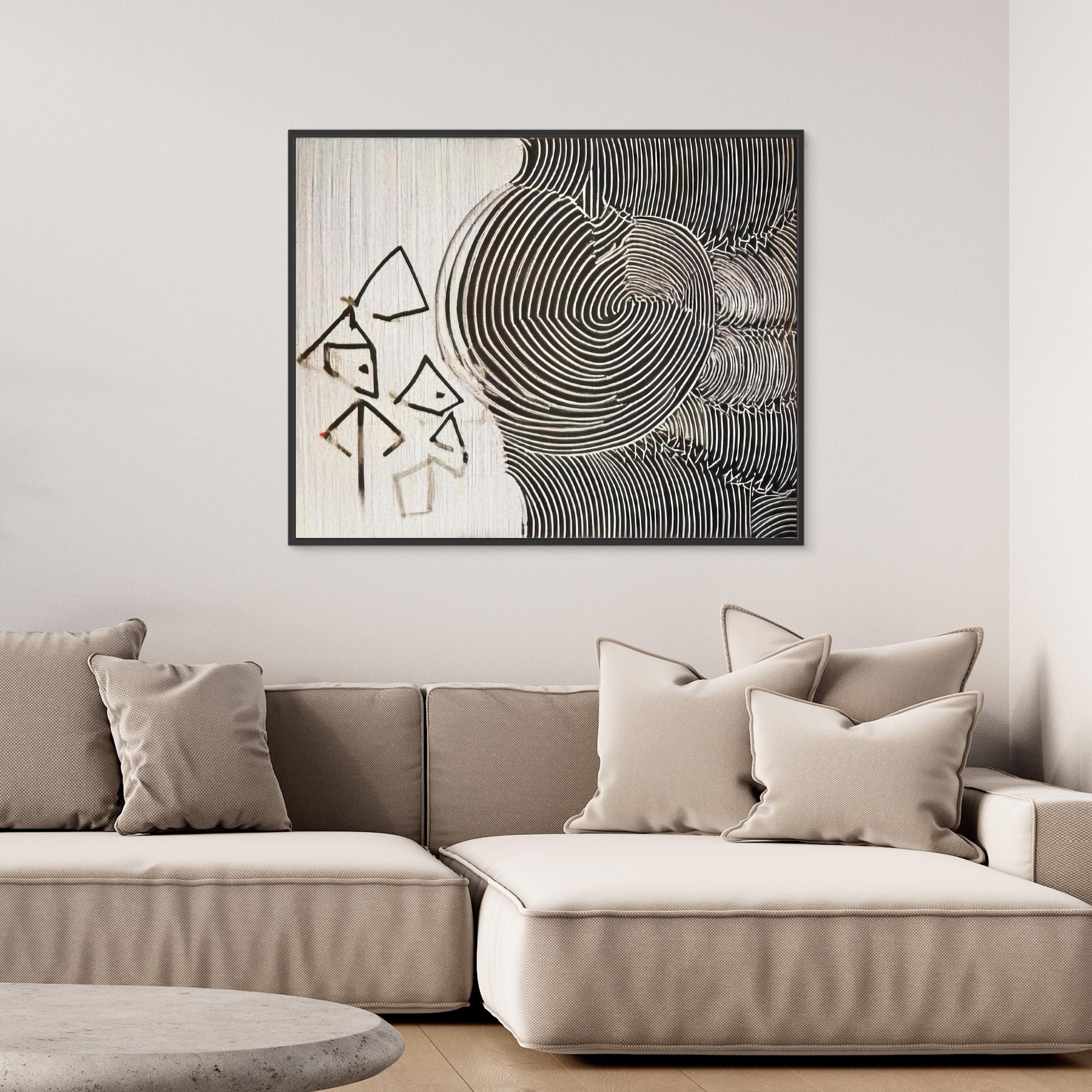 Canvas Print : Abstract Confluence - Modern Ripple Effect Canvas Art modern abstract canvas wall art by Rossetti Art – luxury interior design artwork for living room, bedroom, office – contemporary wall painting modern art on canvas square abstract wall art