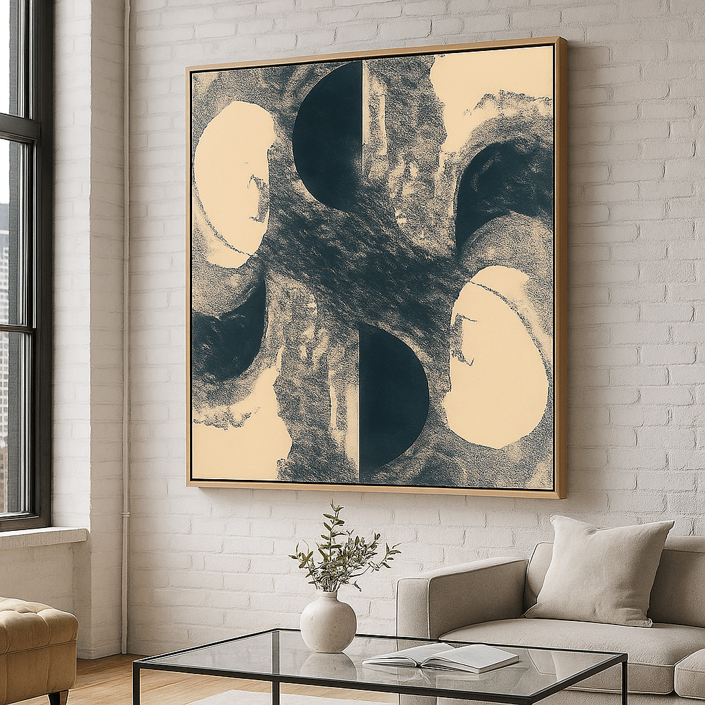 Canvas Print: "Abstract Dark Flow" – Black Framed Abstract Artwork - Chiara Rossetti
