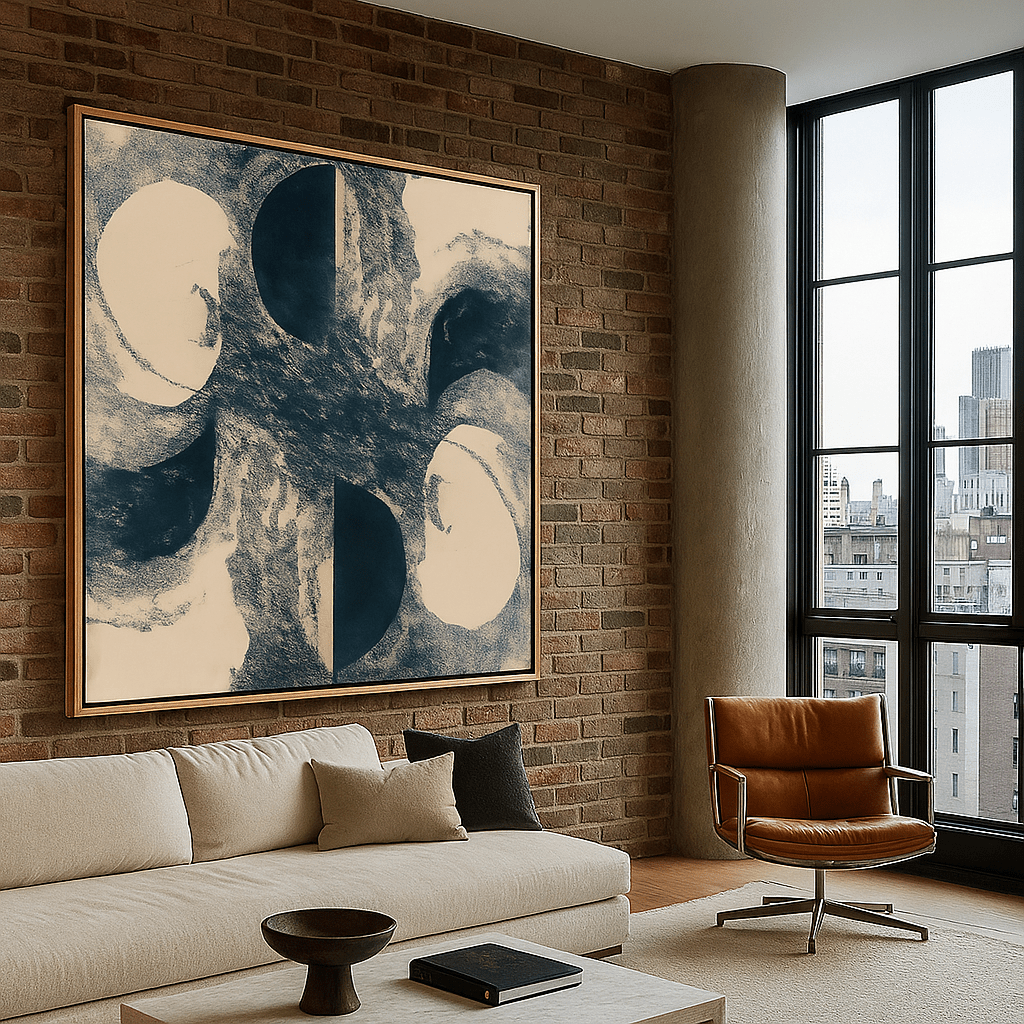 Canvas Print: "Abstract Dark Flow" – Black Framed Abstract Artwork - Chiara Rossetti