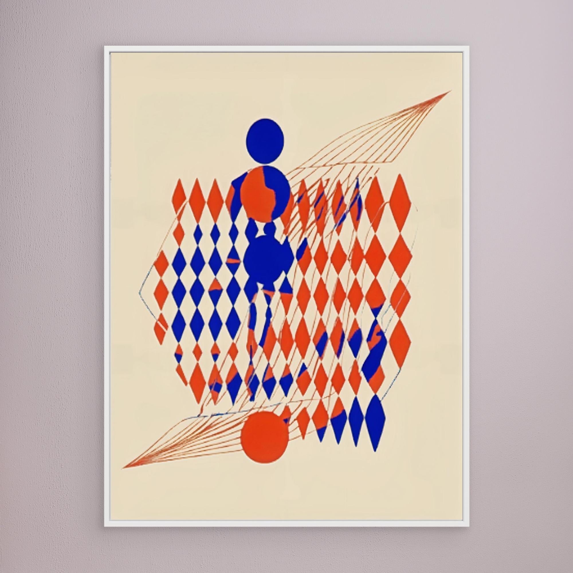 Canvas Print: Abstract Harmony Orange – Geometric Surrealist Wall Art modern abstract canvas wall art by Rossetti Art – luxury interior design artwork for living room, bedroom, office – Abstract Orange Art Geometric Surrealism Modern Surrealist Art