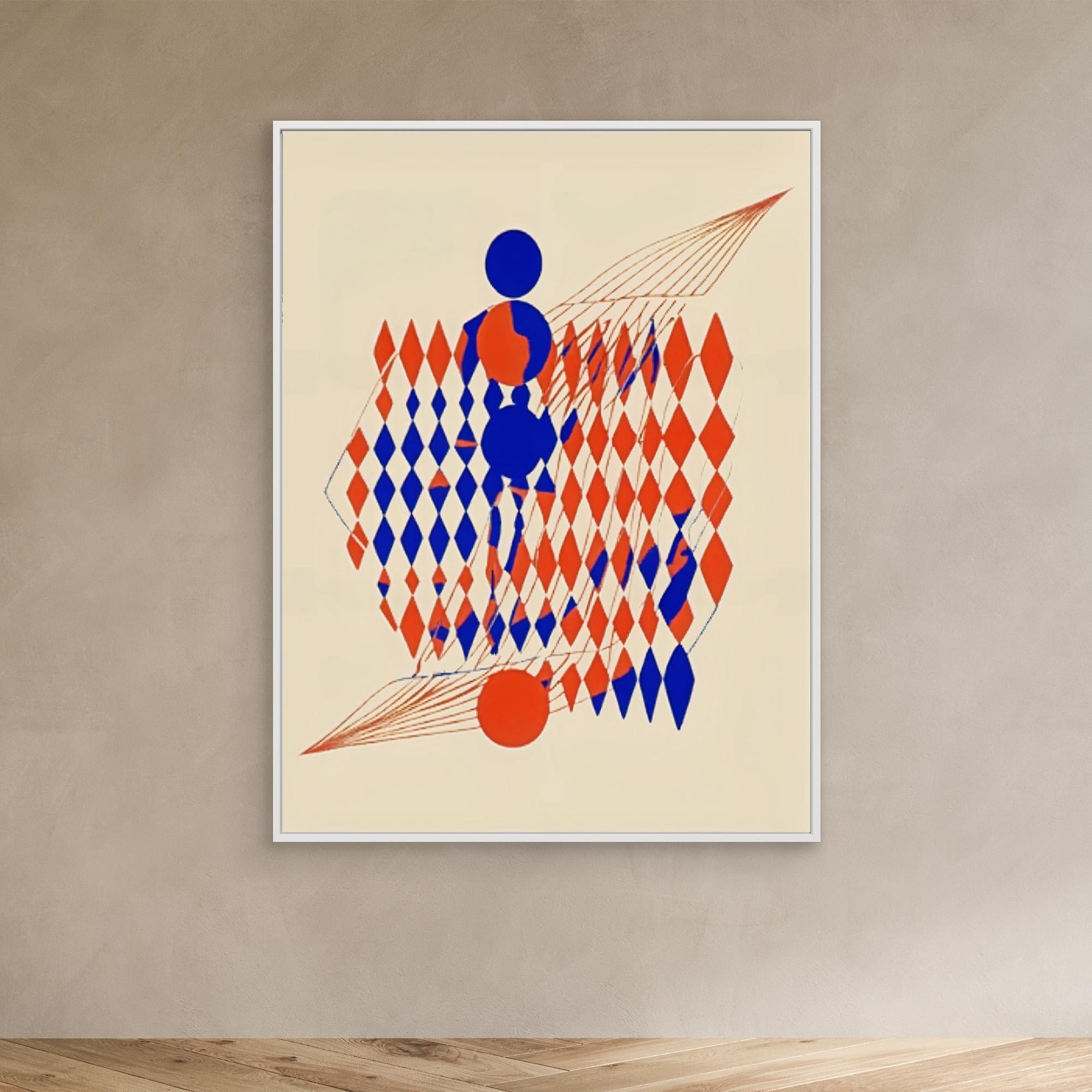 Canvas Print: Abstract Harmony Orange – Geometric Surrealist Wall Art modern abstract canvas wall art by Rossetti Art – luxury interior design artwork for living room, bedroom, office – Abstract Orange Art Geometric Surrealism Modern Surrealist Art