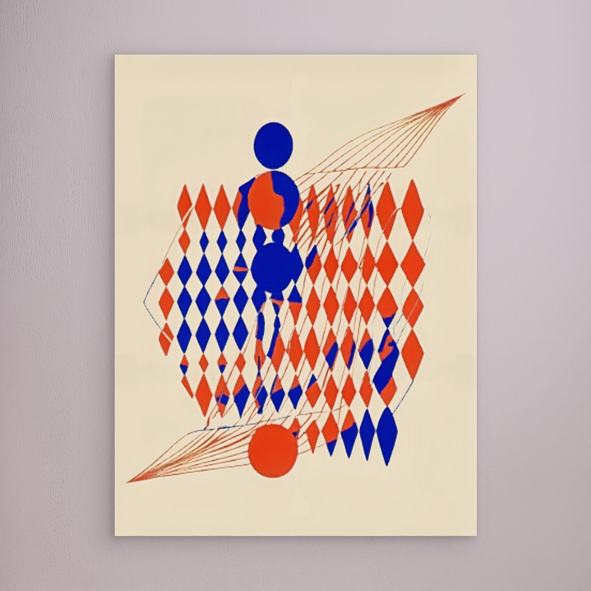 Canvas Print: Abstract Harmony Orange – Geometric Surrealist Wall Art modern abstract canvas wall art by Rossetti Art – luxury interior design artwork for living room, bedroom, office – Abstract Orange Art Geometric Surrealism Modern Surrealist Art