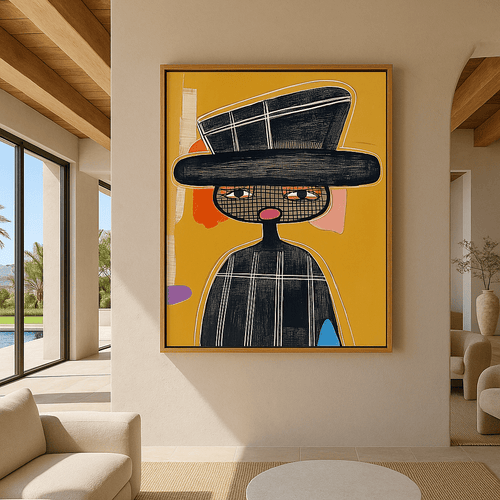 Canvas Print: "Abstract Noir" – Modern Expressionist Portrait modern abstract canvas wall art by Rossetti Art – luxury interior design artwork for living room, bedroom, office – Contemporary Abstract Art Contemporary Abstract Design contemporary abstract portrait