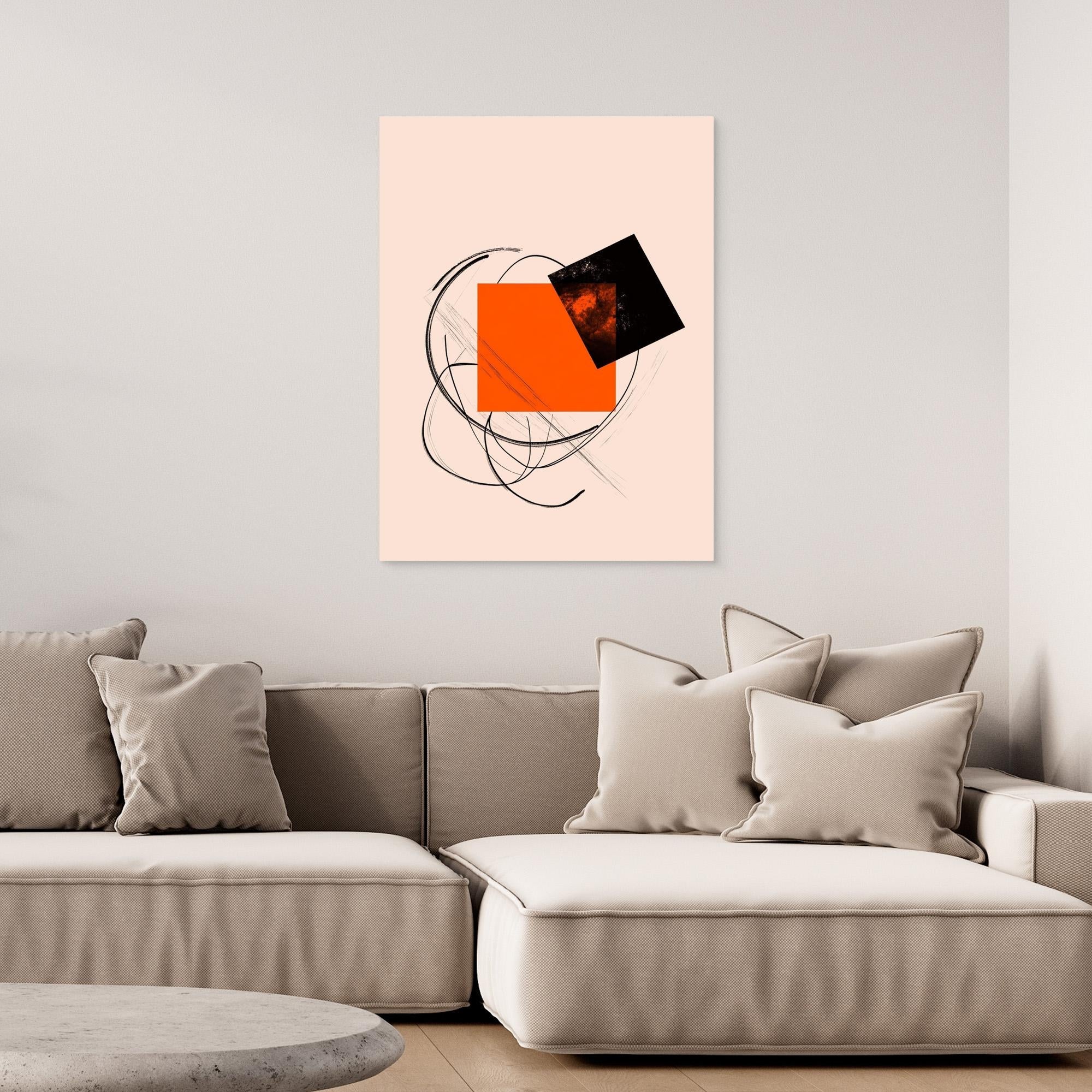 Canvas Print: "Abstract Pink Motion" - Modern Geometric Wall Art modern abstract canvas wall art by Rossetti Art – luxury interior design artwork for living room, bedroom, office – Contemporary Art for Sale contemporary art piece Contemporary Canvas Art