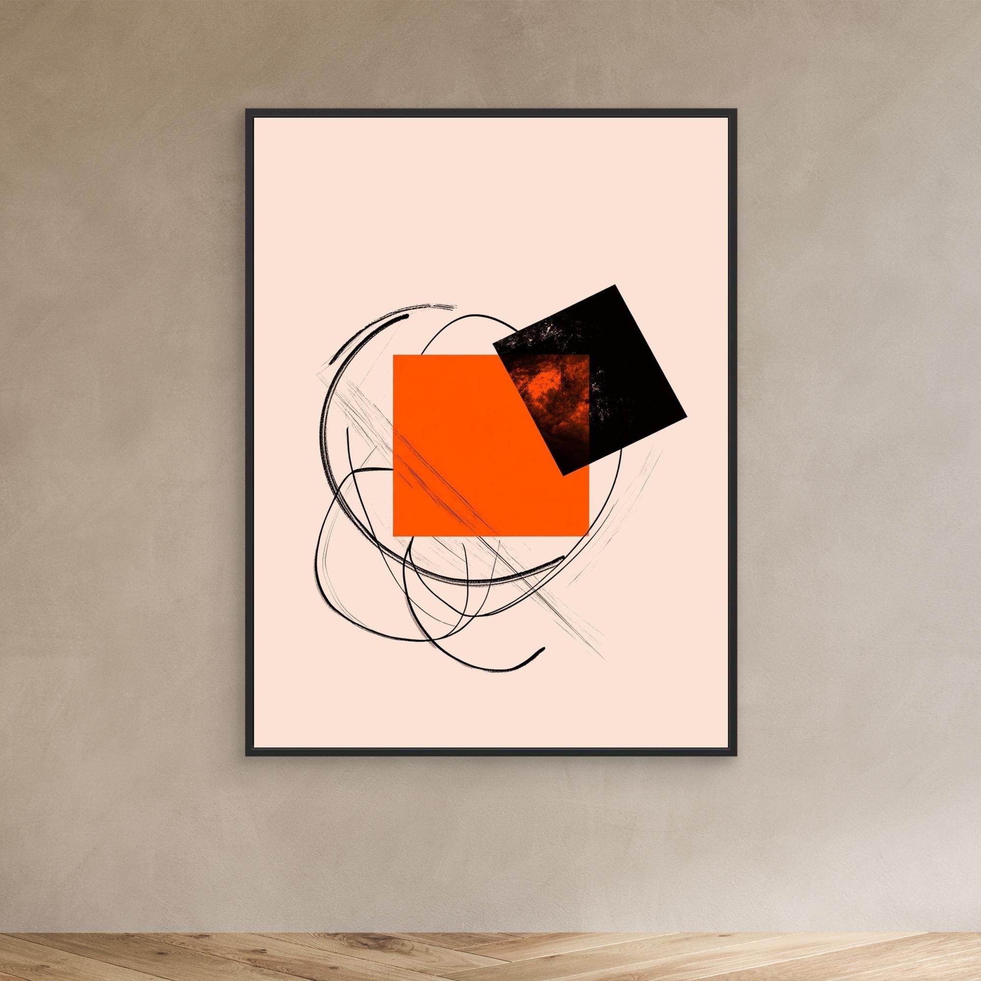 Canvas Print: "Abstract Pink Motion" - Modern Geometric Wall Art modern abstract canvas wall art by Rossetti Art – luxury interior design artwork for living room, bedroom, office – Contemporary Art for Sale contemporary art piece Contemporary Canvas Art