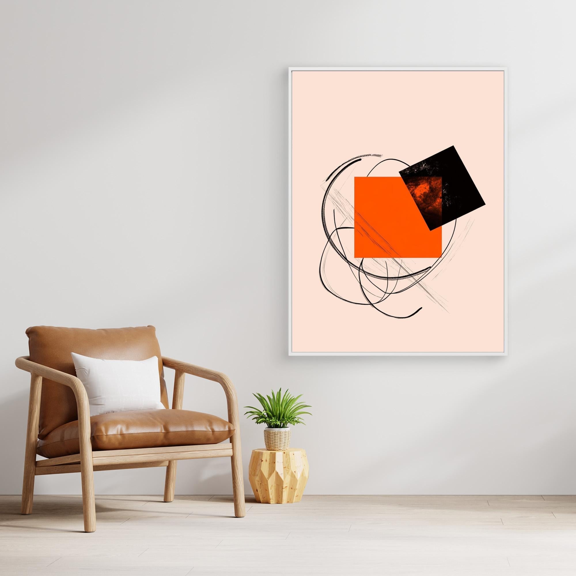 Canvas Print: "Abstract Pink Motion" - Modern Geometric Wall Art modern abstract canvas wall art by Rossetti Art – luxury interior design artwork for living room, bedroom, office – Contemporary Art for Sale contemporary art piece Contemporary Canvas Art