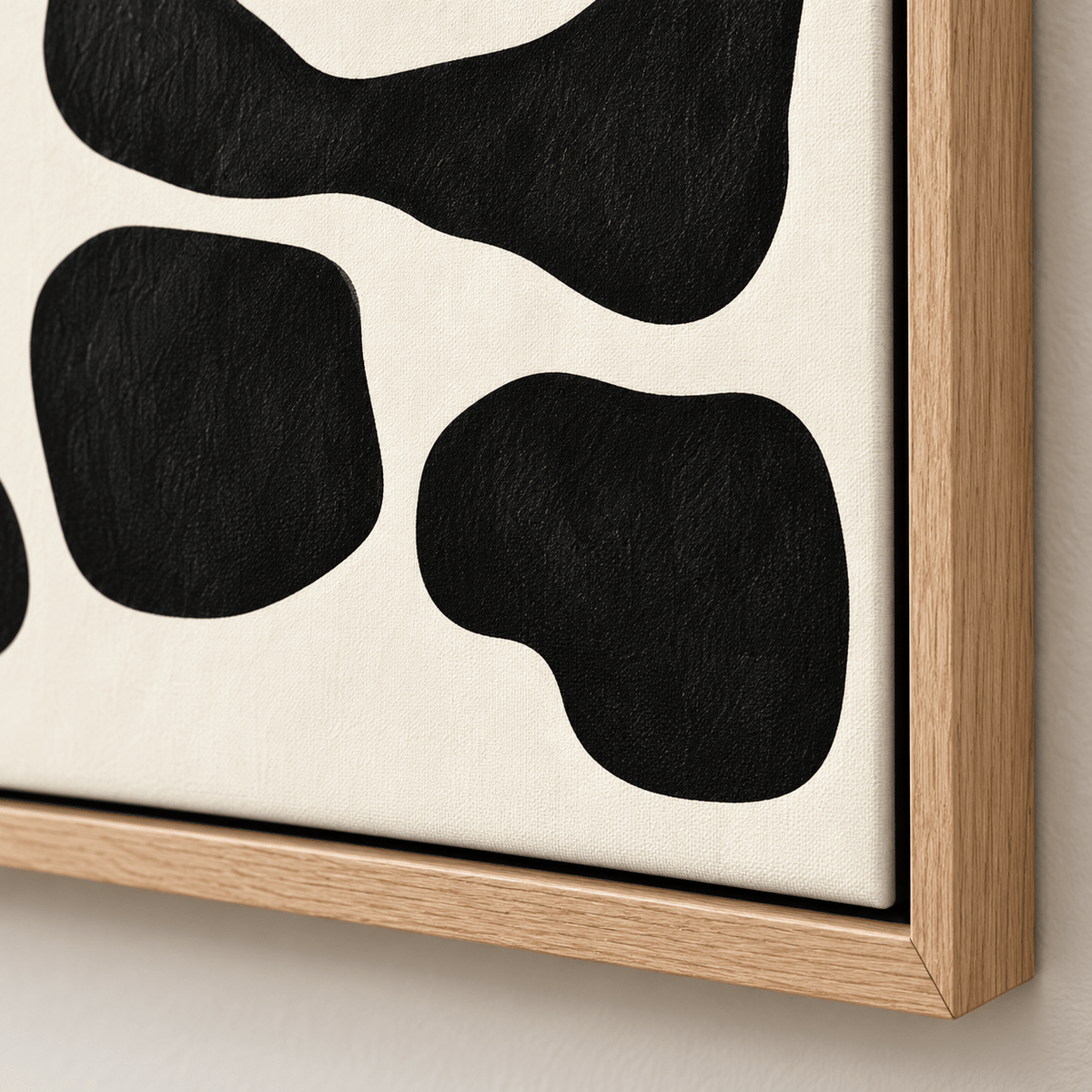 Abstract Shapes Wall Art – Ink Pebbles canvas corner detail by Rossetti Art