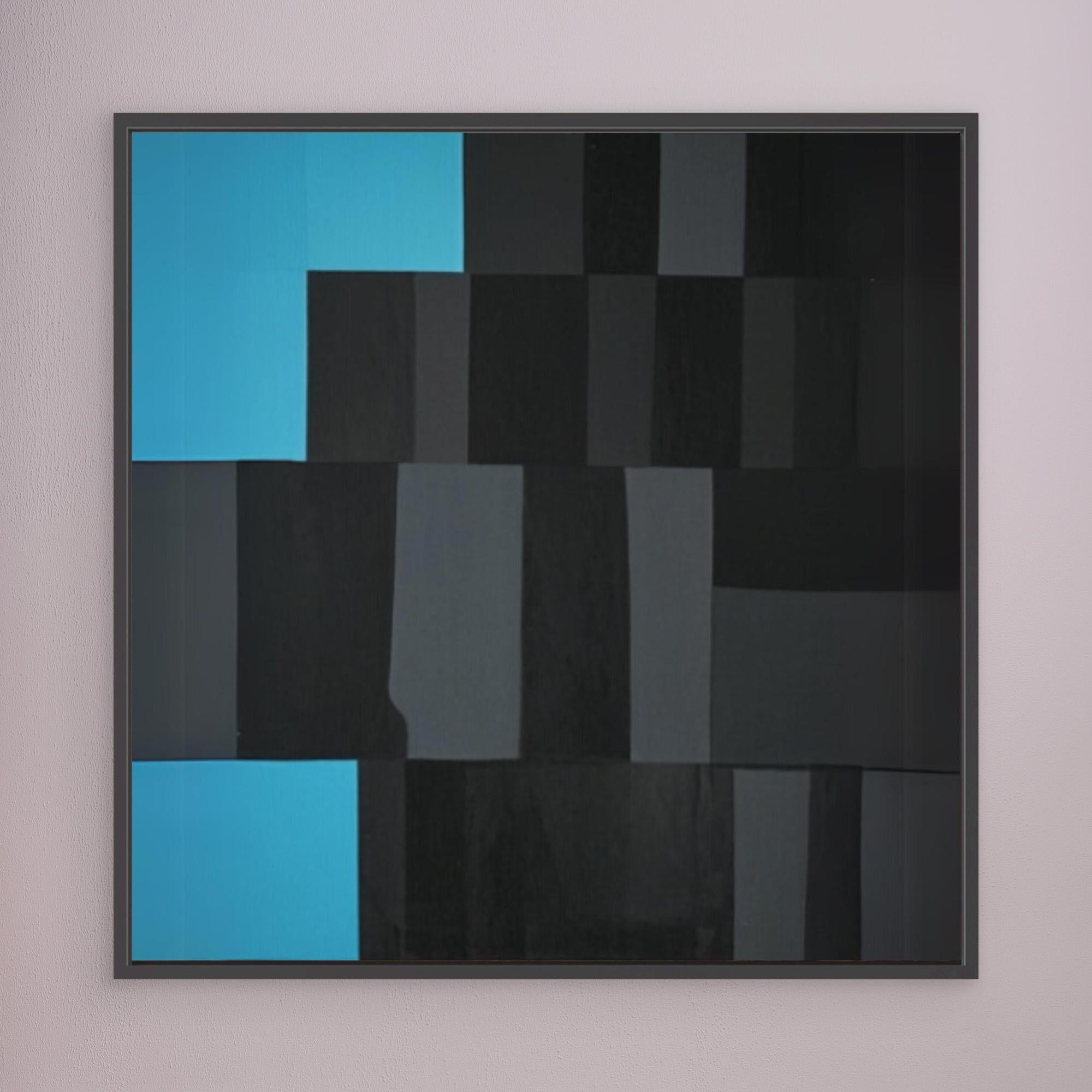 Canvas Print: "Abstract Symphony in Black and Blue" - Chiara Rossetti