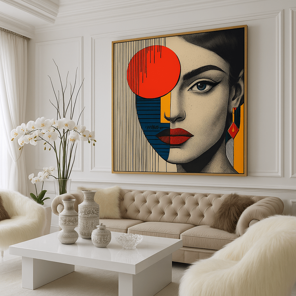 Canvas Print : Abstract Vision - Modern Geometric Portrait Art Print - Chiara Rossetti