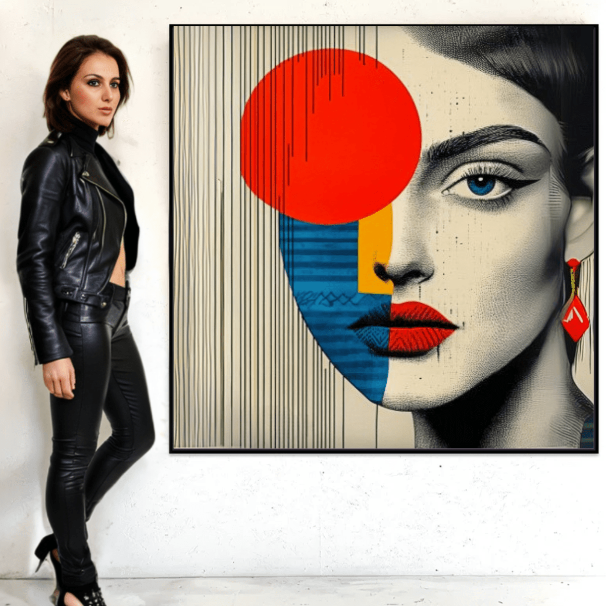 Canvas Print : Abstract Vision - Modern Geometric Portrait Art Print - Chiara Rossetti