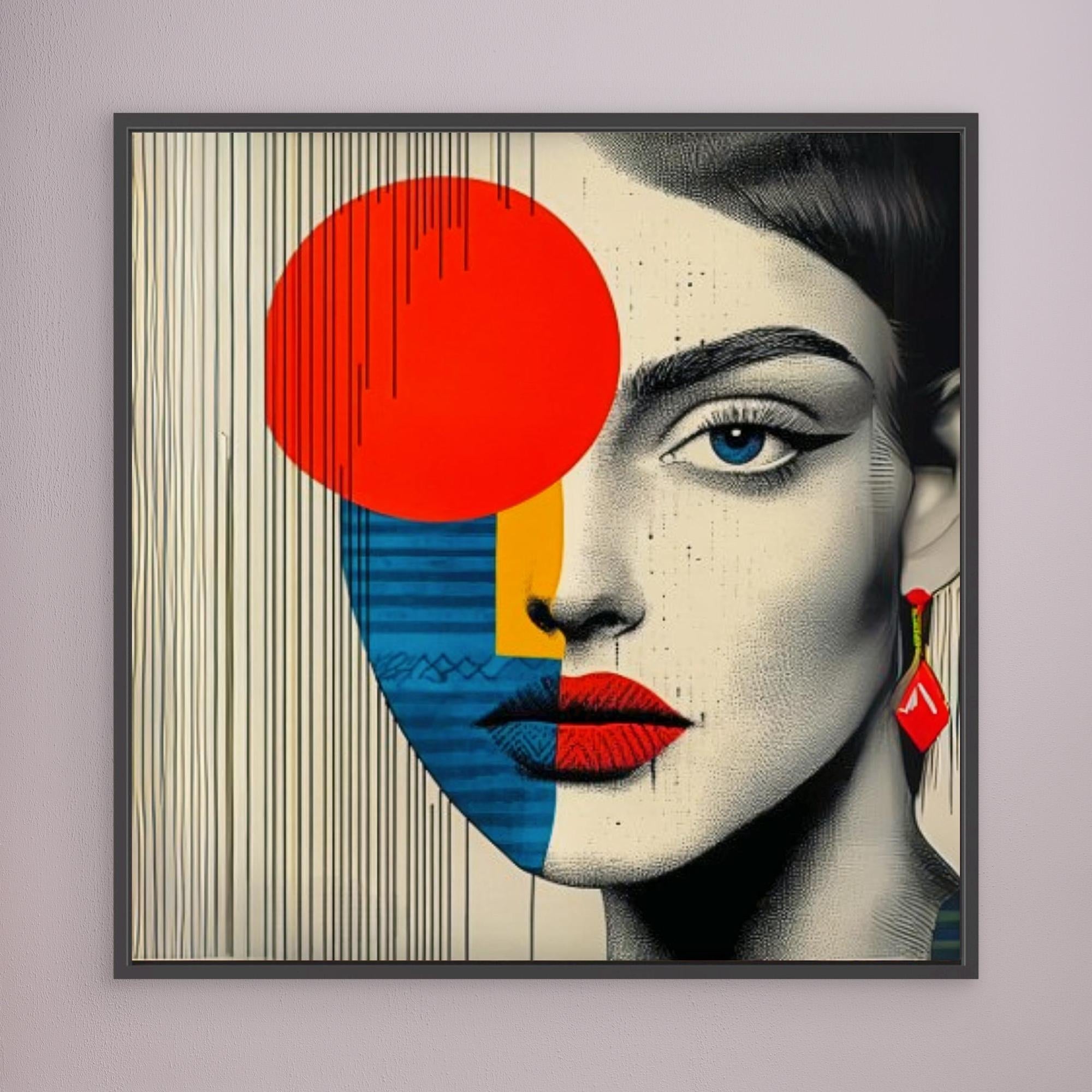 Canvas Print : Abstract Vision - Modern Geometric Portrait Art Print - Chiara Rossetti
