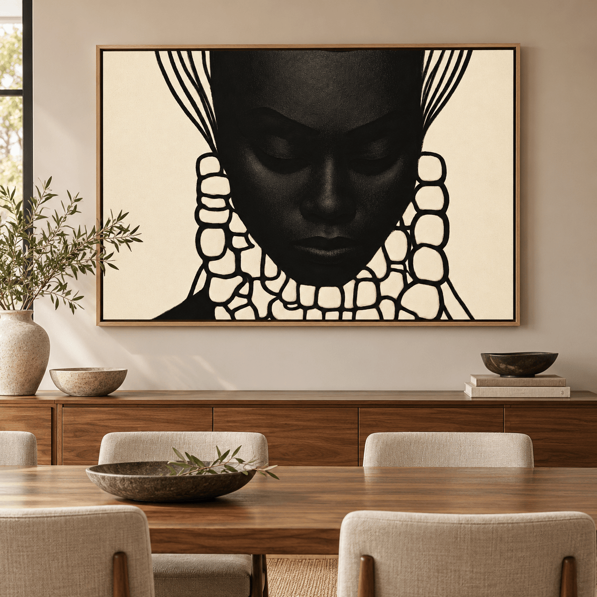 African American Canvas Art – Quiet Regalia by Rossetti Art in a dining room