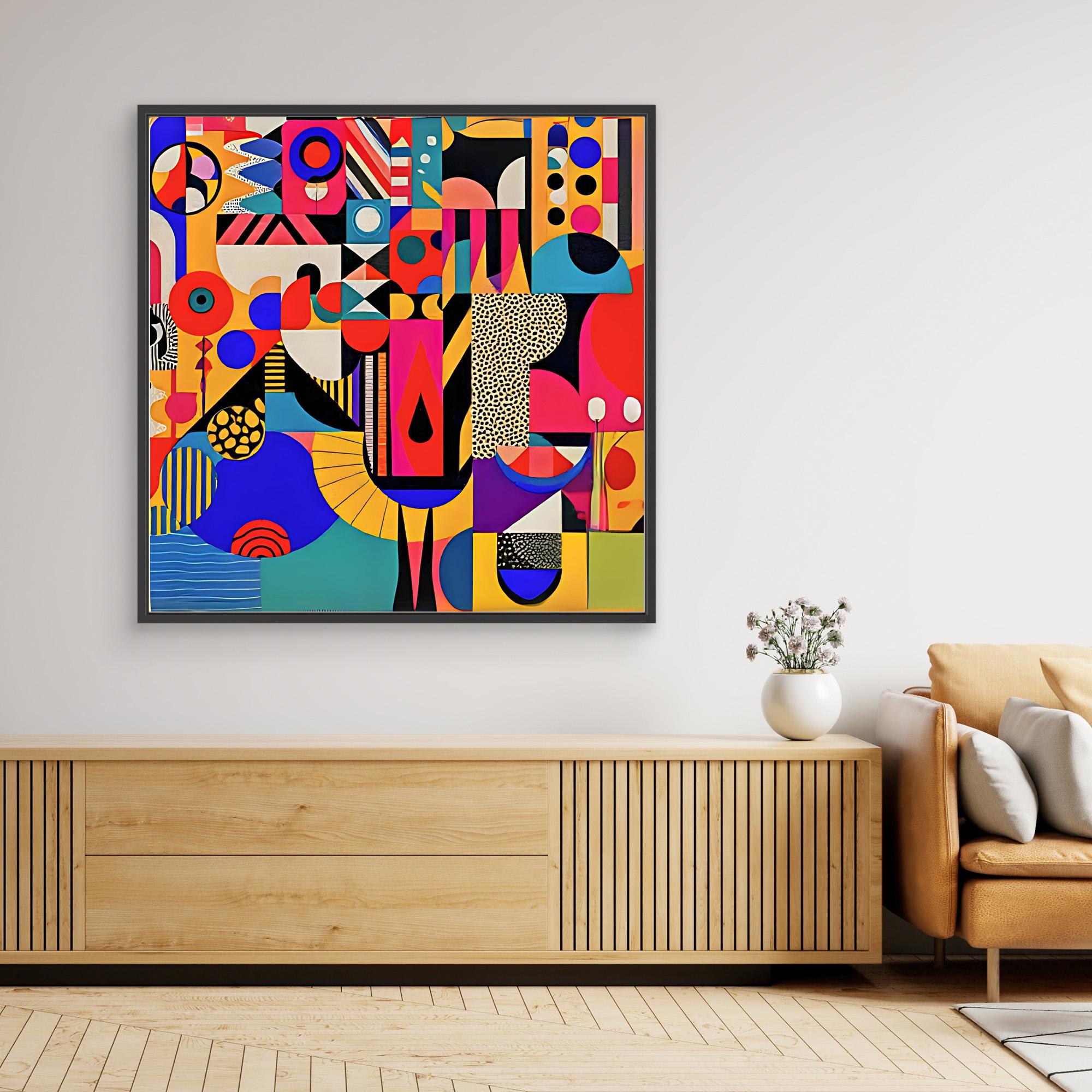 Canvas Print Art: Abstract Geometric Shapes modern abstract canvas wall art by Rossetti Art – luxury interior design artwork for living room, bedroom, office – Abstract Geometric Canvas Art Abstract Geometric Shapes Bold Wall Art
