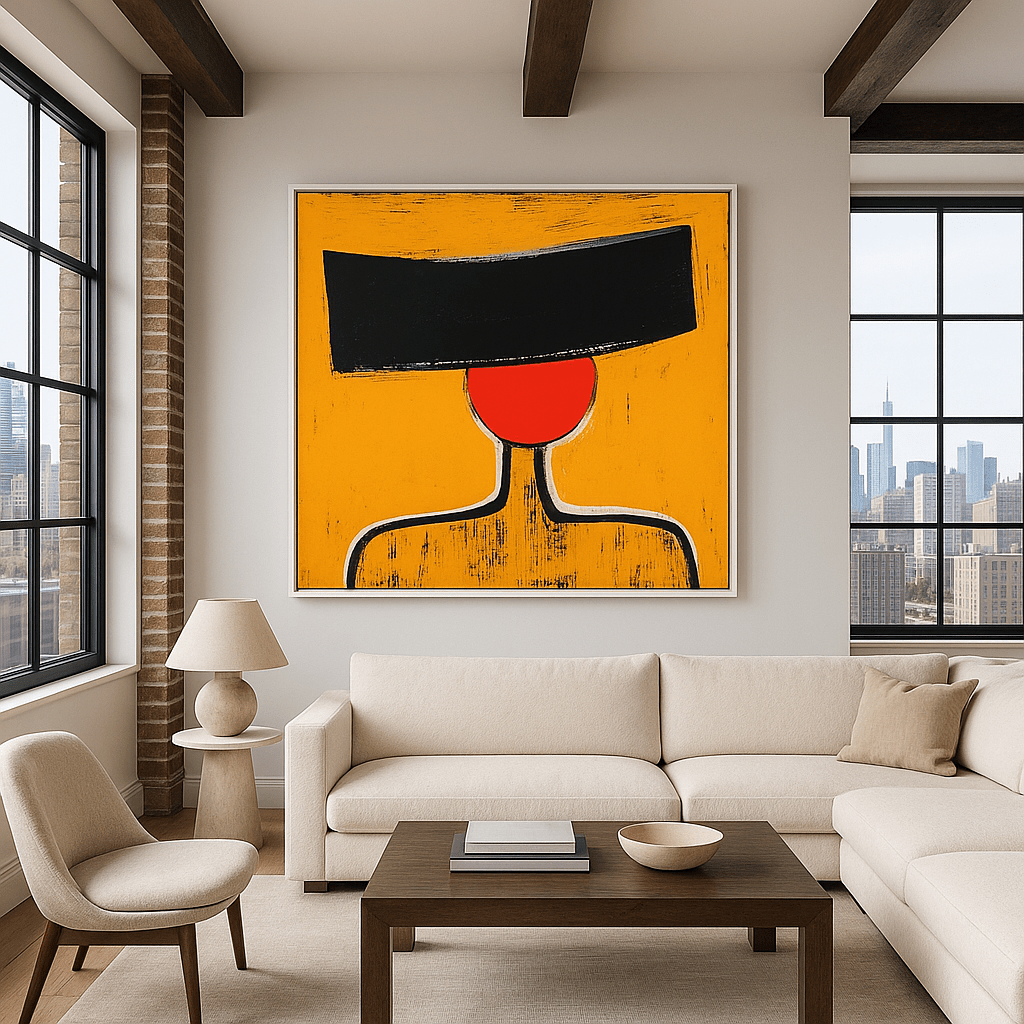Canvas Print : "Balance of Form" - Geometric Abstract Wall Art modern abstract canvas wall art by Rossetti Art – luxury interior design artwork for living room, bedroom, office – abstract figure print limited edition figure art Minimalist abstract art