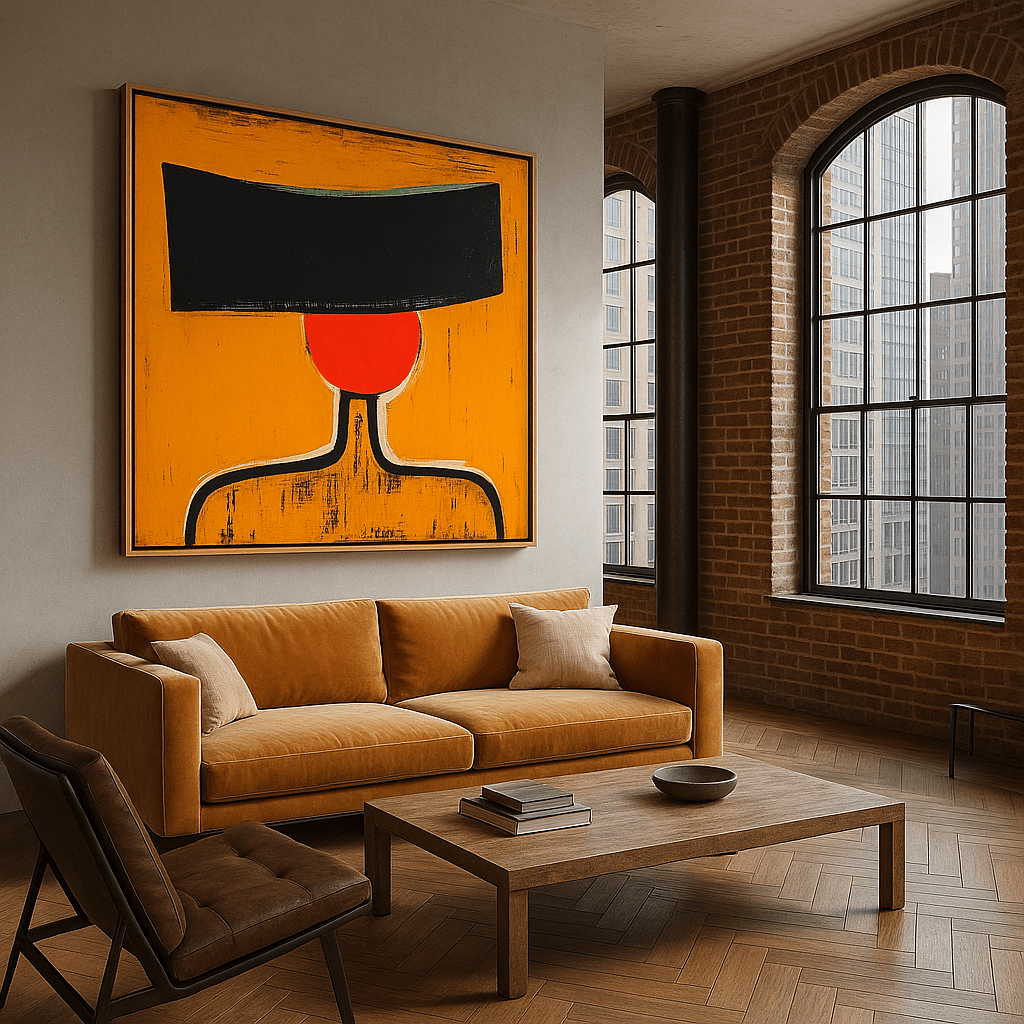 Canvas Print : "Balance of Form" - Geometric Abstract Wall Art modern abstract canvas wall art by Rossetti Art – luxury interior design artwork for living room, bedroom, office – abstract figure print limited edition figure art Minimalist abstract art