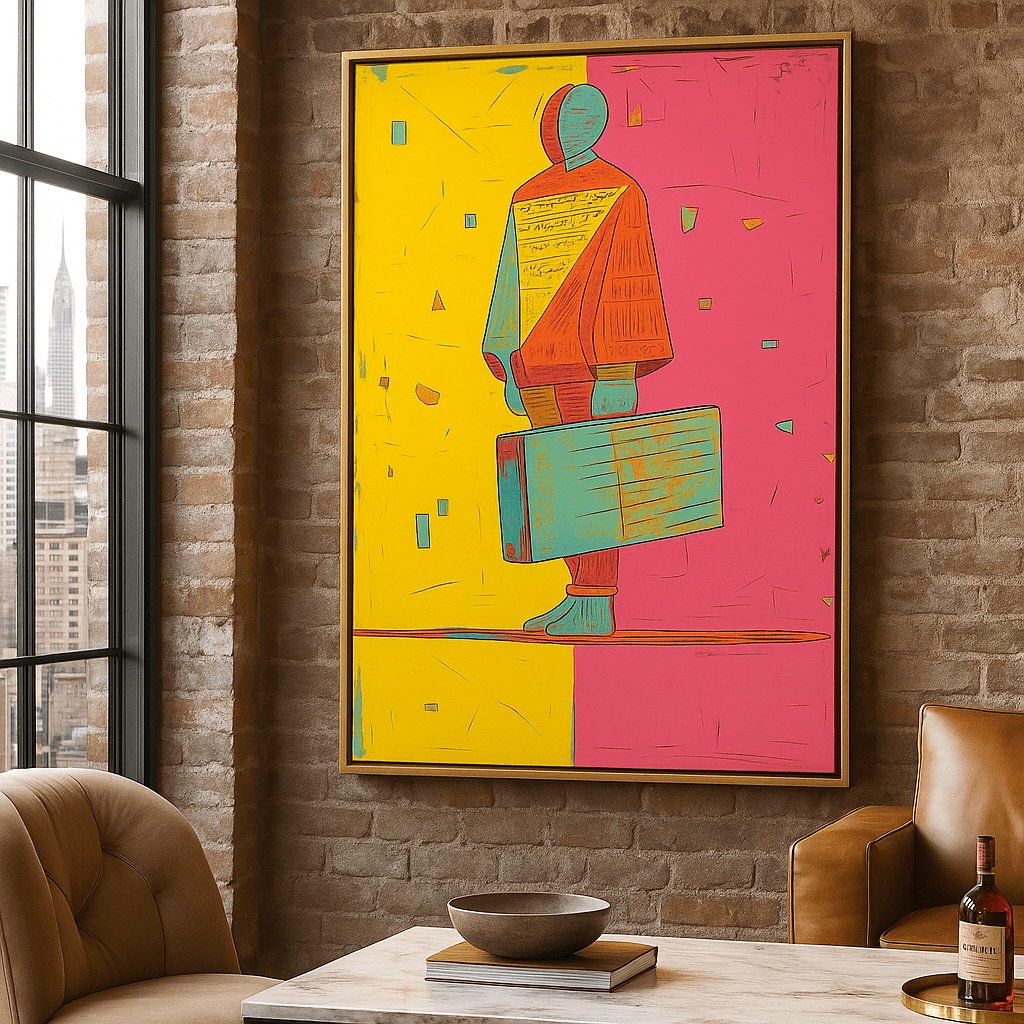 Canvas Print : Balancing Worlds – Abstract Minimalist Canvas Print | Modern Wall Art by Rossetti Art modern abstract canvas wall art by Rossetti Art – luxury interior design artwork for living room, bedroom, office – large abstract art large canvas artwork large geometric wall art for living room