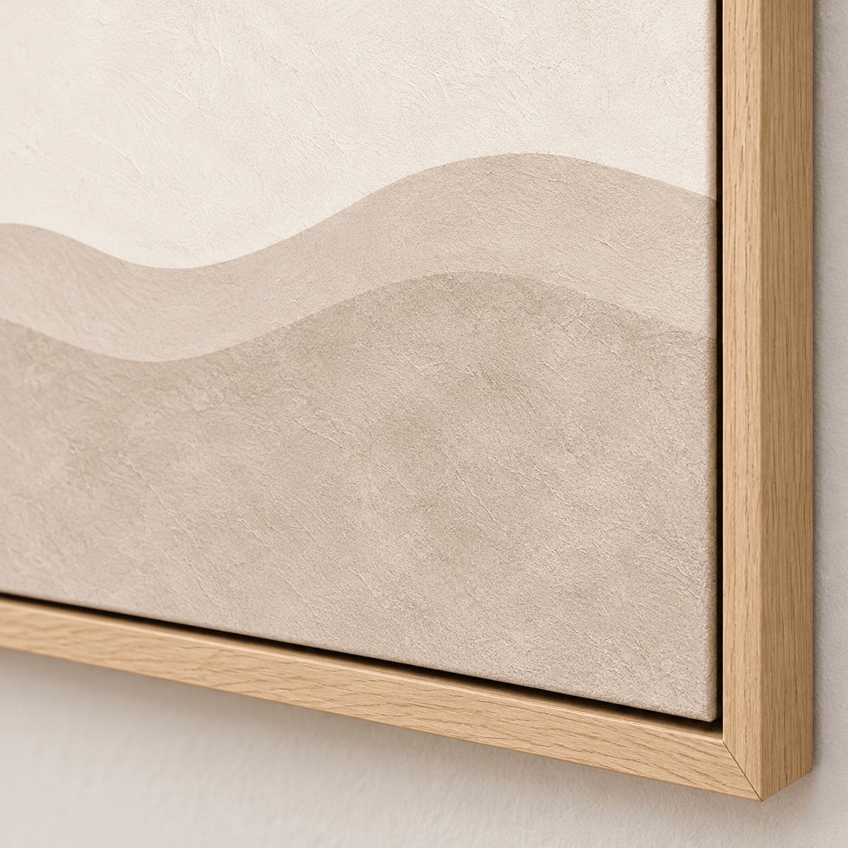 Beige Wall Art – Sand Ridge by Rossetti Art, close-up of the soft texture and corner