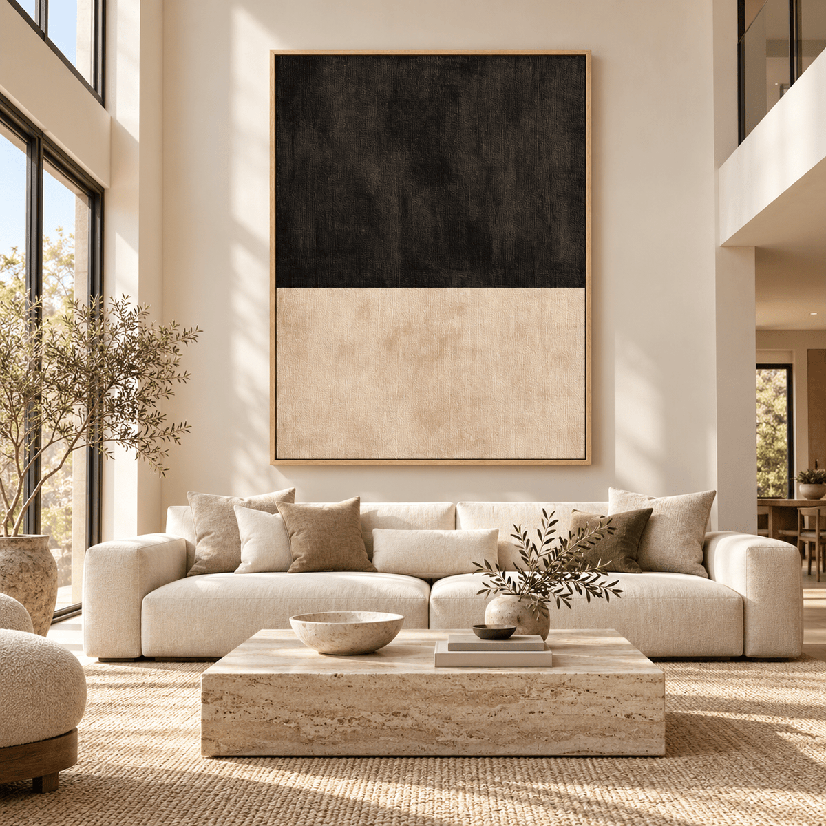 Black and Beige Wall Art – Night Horizon by Rossetti Art