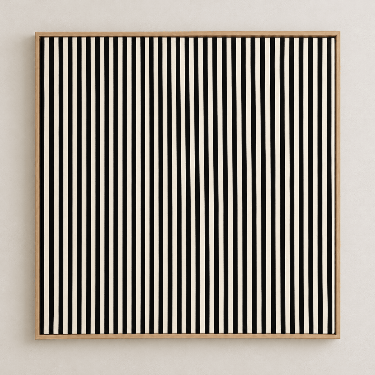 Black and Ivory Striped Wall Art – Ivory Stripe canvas print by Rossetti Art, square vertical stripes
