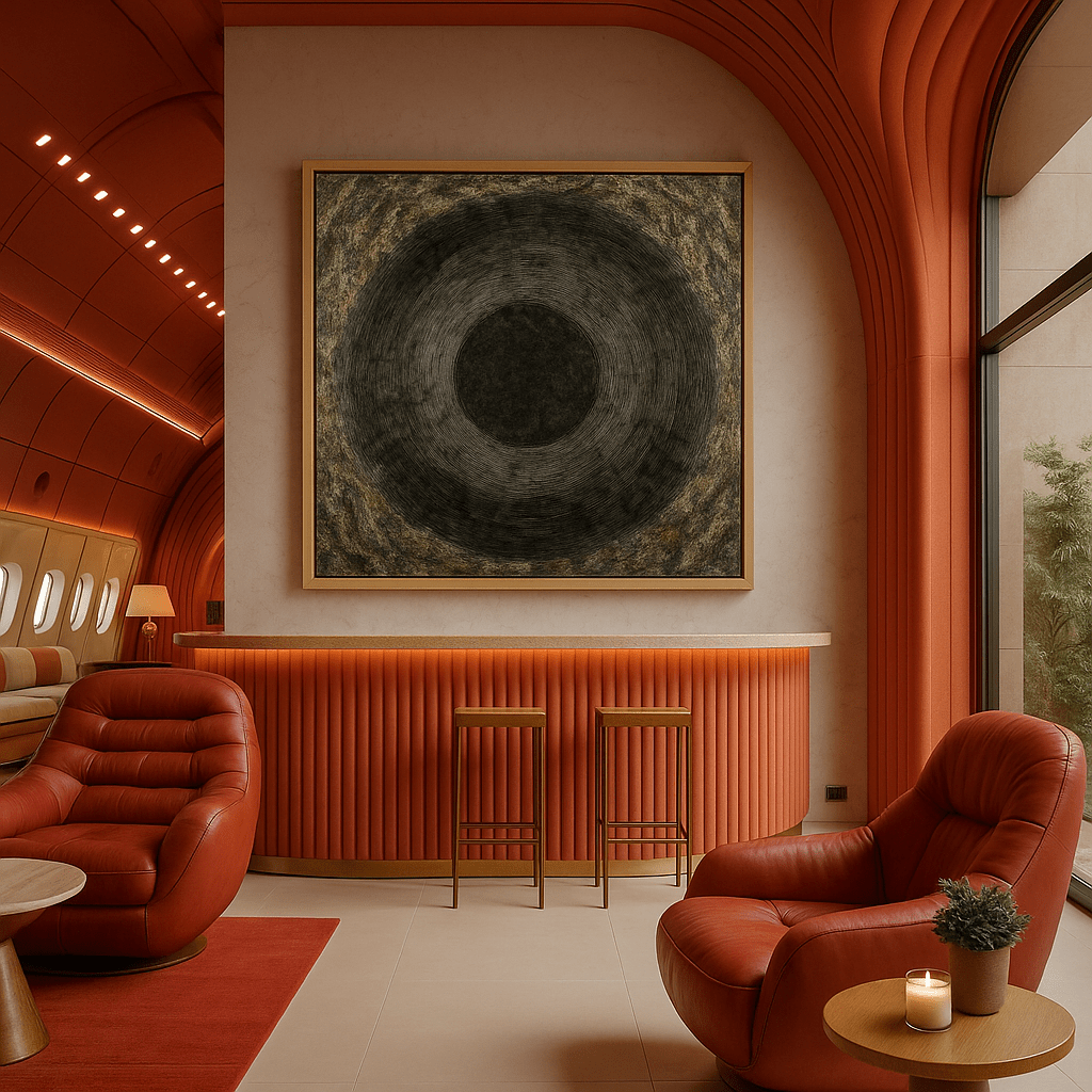 Canvas Print : Black Gravity | Abstract Vortex Canvas Wall Art - Chiara Rossetti