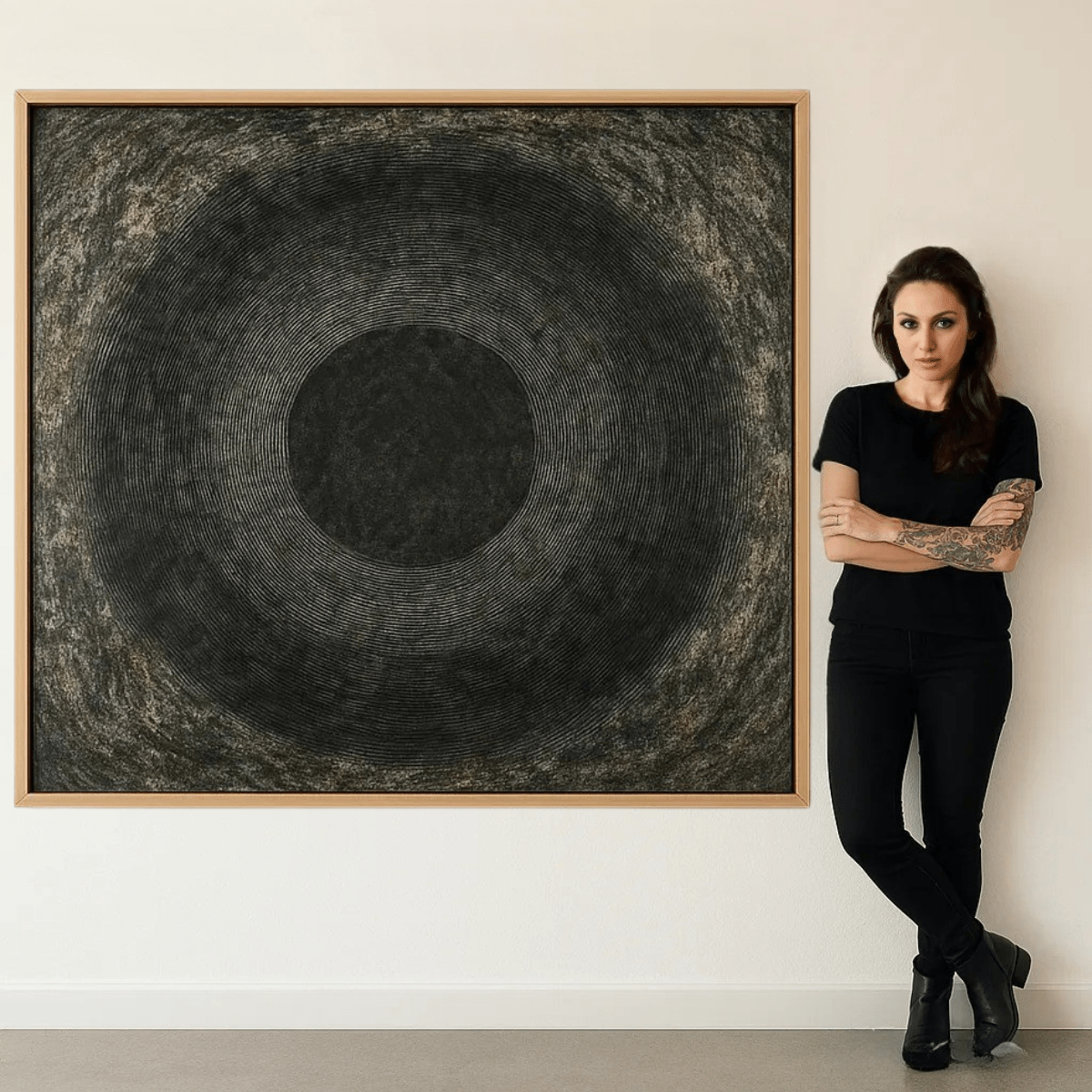 Canvas Print : Black Gravity | Abstract Vortex Canvas Wall Art - Chiara Rossetti