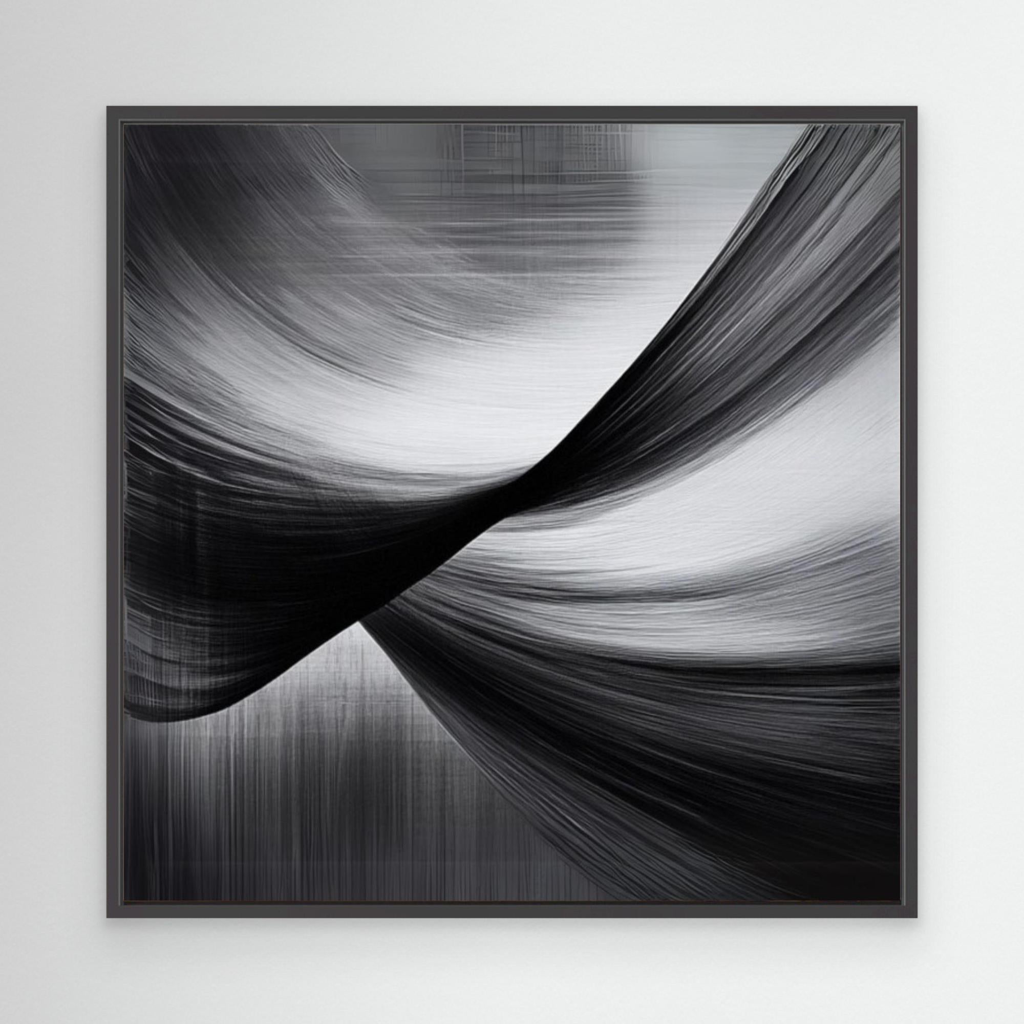 Canvas Print : Black & White Whispers - Black and White Art Prints modern abstract canvas wall art by Rossetti Art – luxury interior design artwork for living room, bedroom, office – black & white wall canvas Black And White Art Black and white artwork
