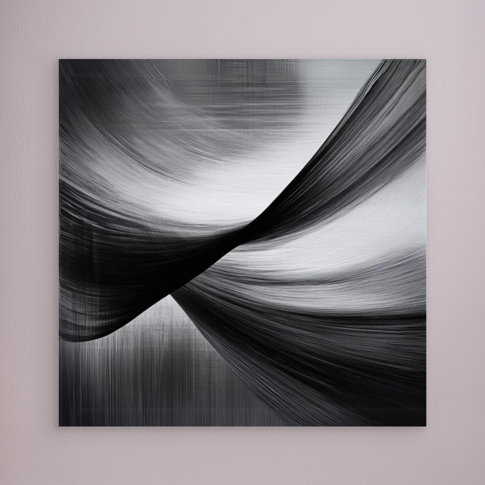 Canvas Print : Black & White Whispers - Black and White Art Prints modern abstract canvas wall art by Rossetti Art – luxury interior design artwork for living room, bedroom, office – black & white wall canvas Black And White Art Black and white artwork