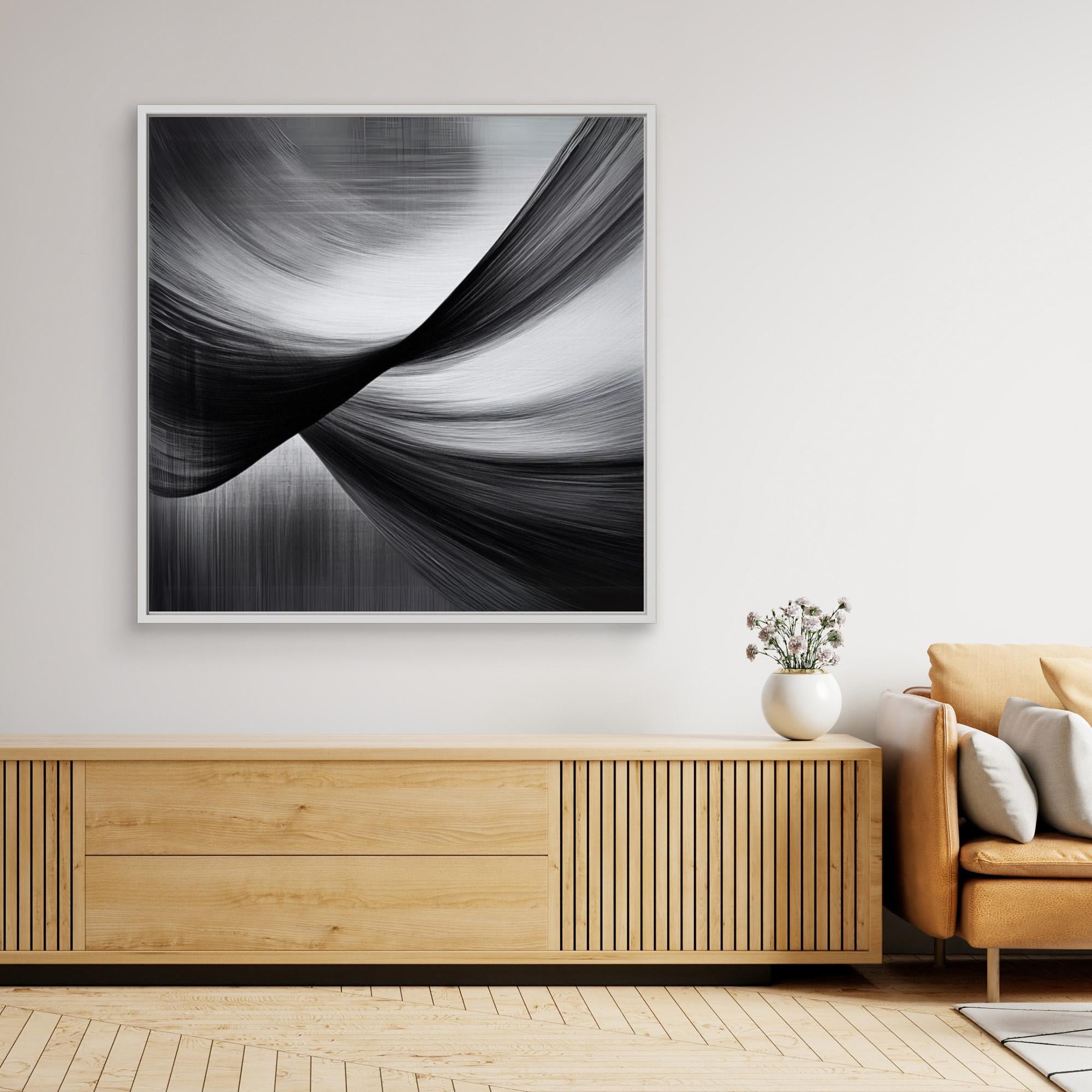 Canvas Print : Black & White Whispers - Black and White Art Prints modern abstract canvas wall art by Rossetti Art – luxury interior design artwork for living room, bedroom, office – black & white wall canvas Black And White Art Black and white artwork
