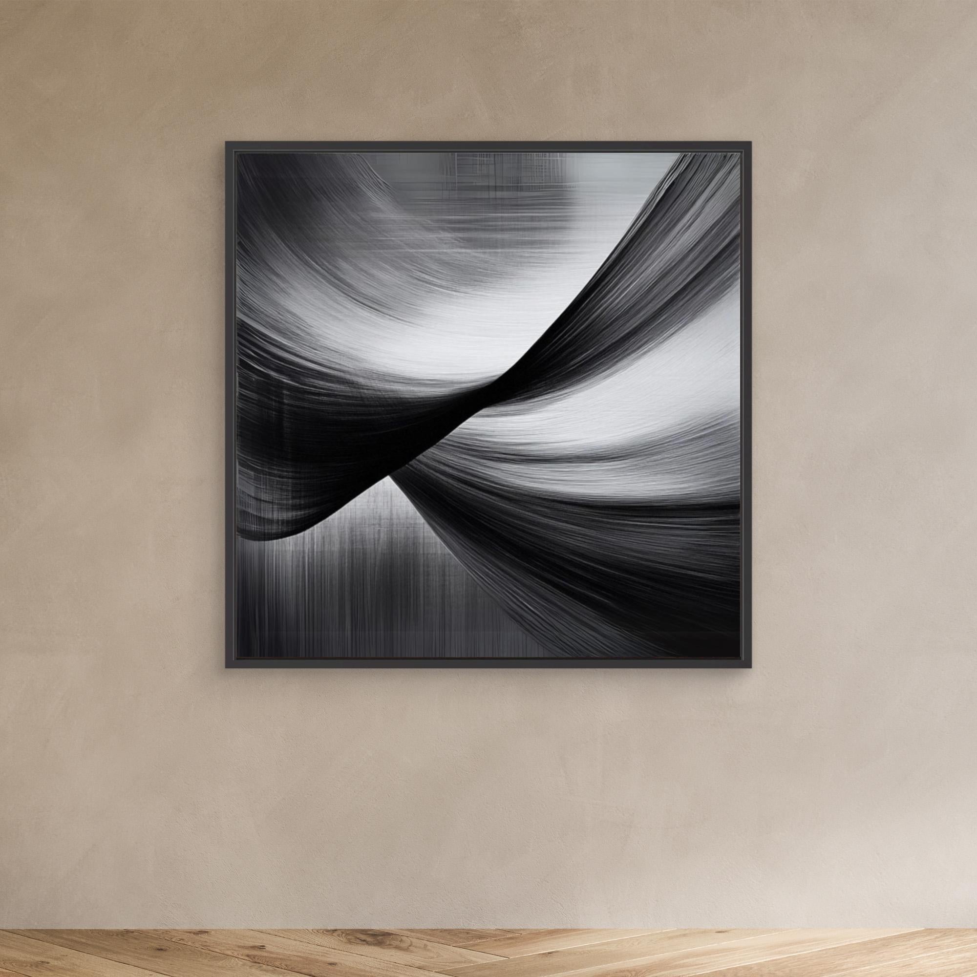 Canvas Print : Black & White Whispers - Black and White Art Prints modern abstract canvas wall art by Rossetti Art – luxury interior design artwork for living room, bedroom, office – black & white wall canvas Black And White Art Black and white artwork