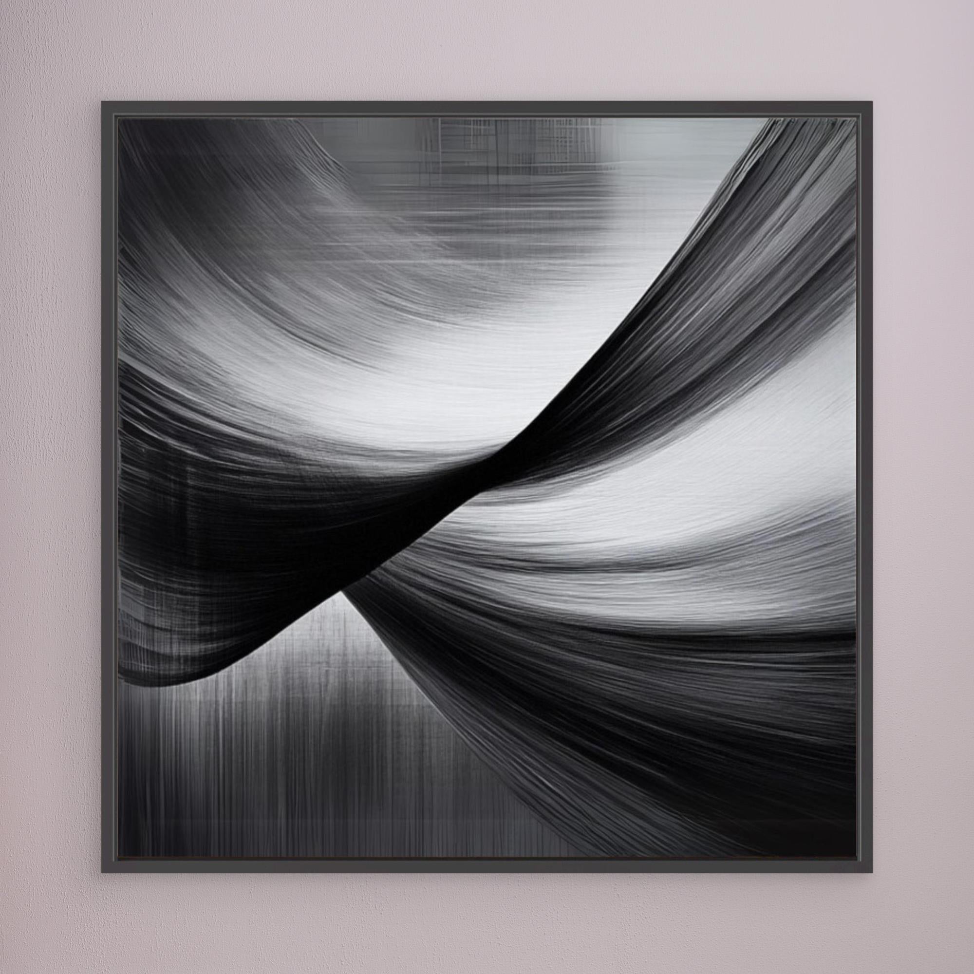 Canvas Print : Black & White Whispers - Black and White Art Prints modern abstract canvas wall art by Rossetti Art – luxury interior design artwork for living room, bedroom, office – black & white wall canvas Black And White Art Black and white artwork