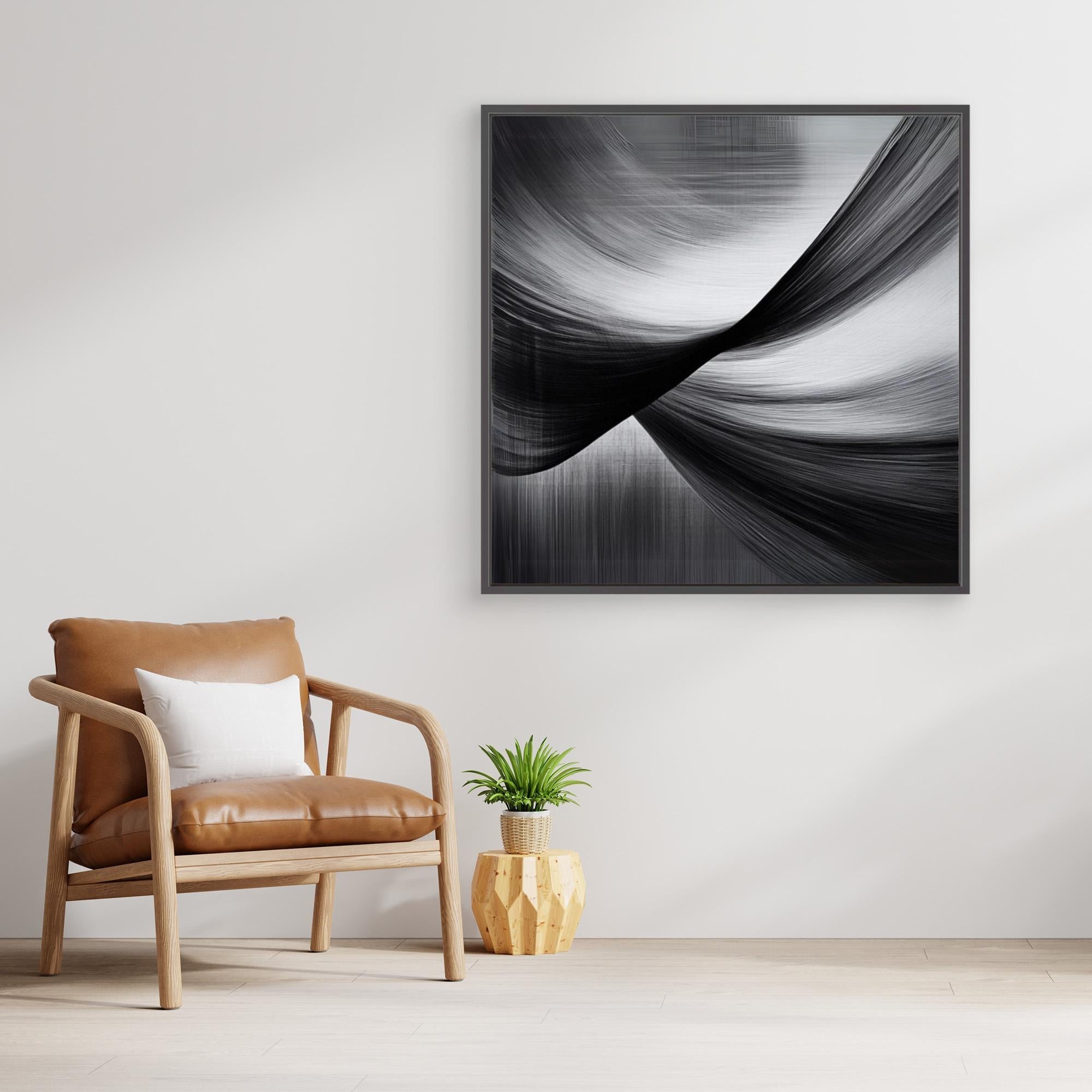 Canvas Print : Black & White Whispers - Black and White Art Prints modern abstract canvas wall art by Rossetti Art – luxury interior design artwork for living room, bedroom, office – black & white wall canvas Black And White Art Black and white artwork