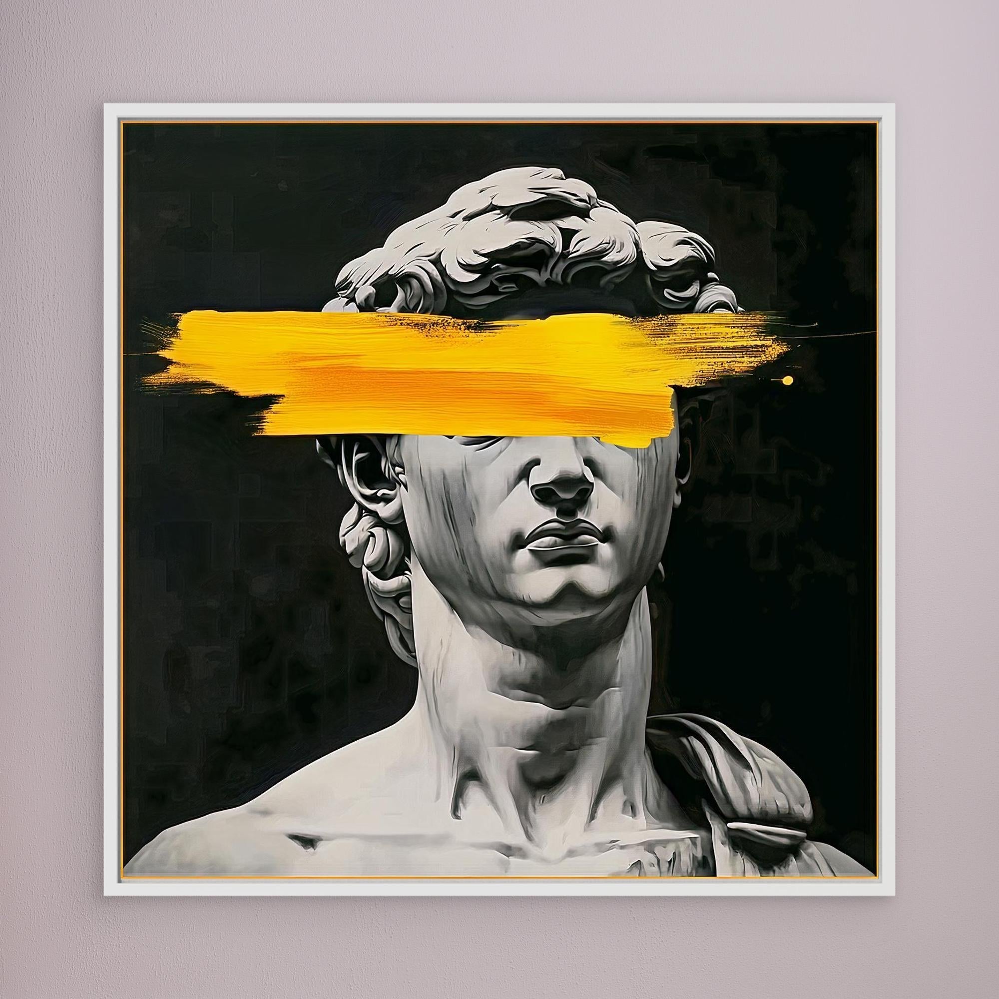 Canvas Print: Blind Vision - Modern Neo - Classical Art modern abstract canvas wall art by Rossetti Art – luxury interior design artwork for living room, bedroom, office – Michelangelo David Neo Classical Art