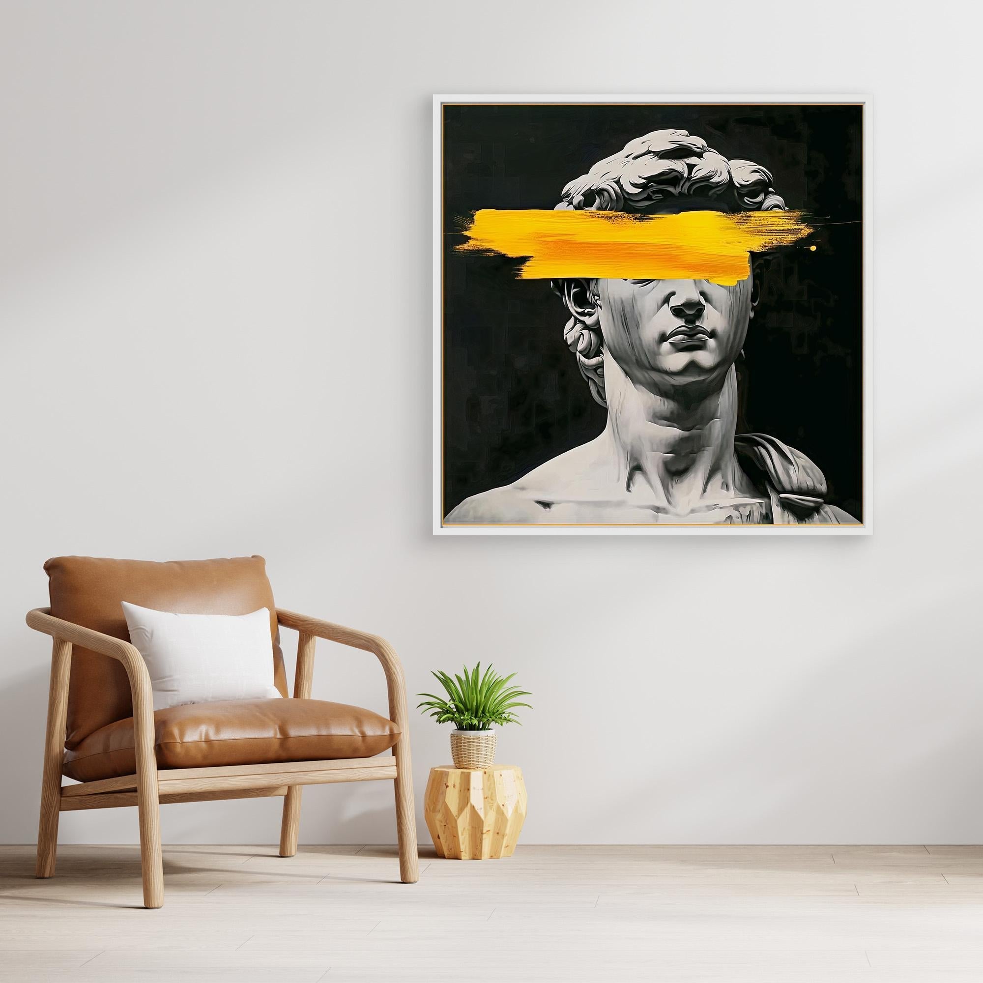 Canvas Print: Blind Vision - Modern Neo - Classical Art modern abstract canvas wall art by Rossetti Art – luxury interior design artwork for living room, bedroom, office – Michelangelo David Neo Classical Art
