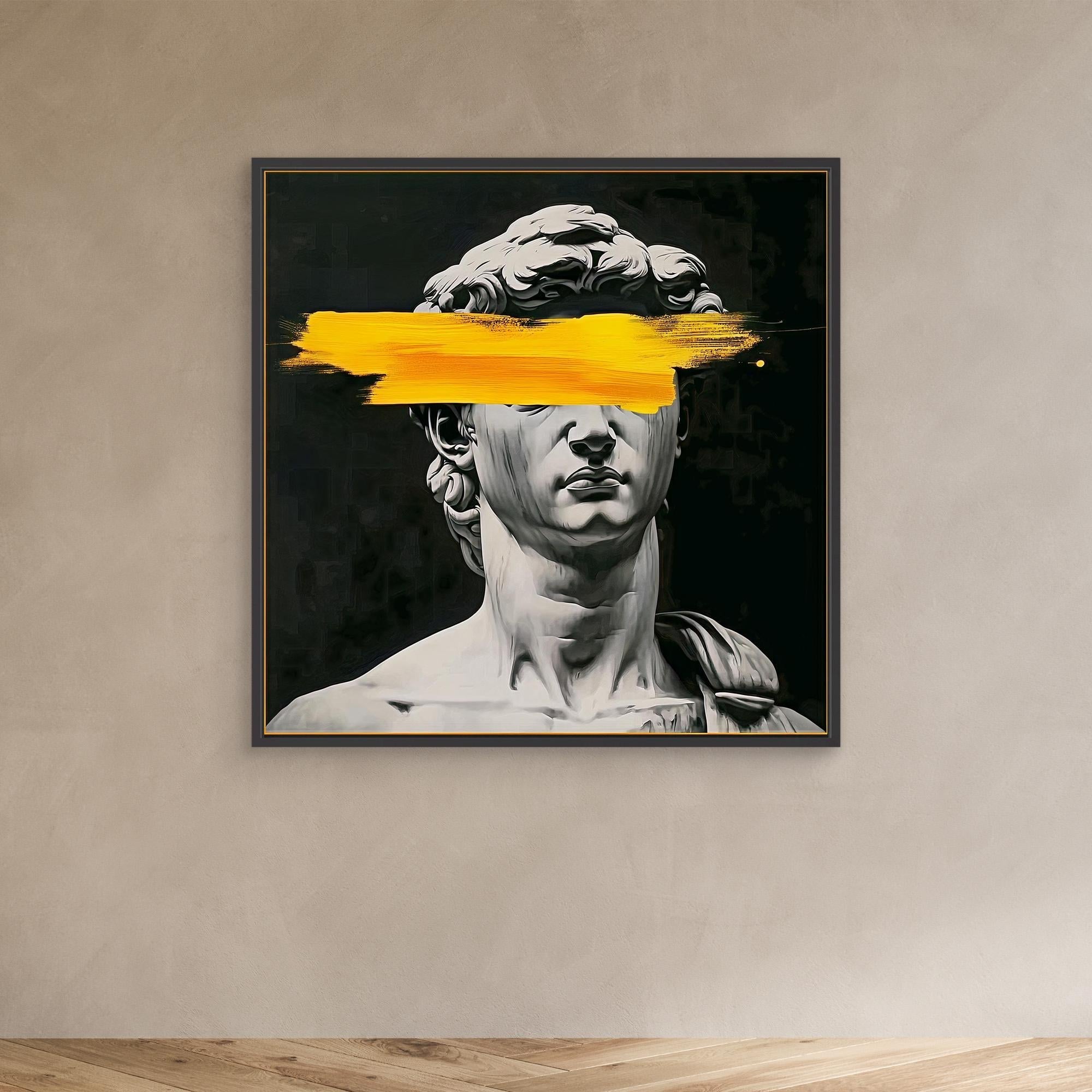Canvas Print: Blind Vision - Modern Neo - Classical Art modern abstract canvas wall art by Rossetti Art – luxury interior design artwork for living room, bedroom, office – Michelangelo David Neo Classical Art