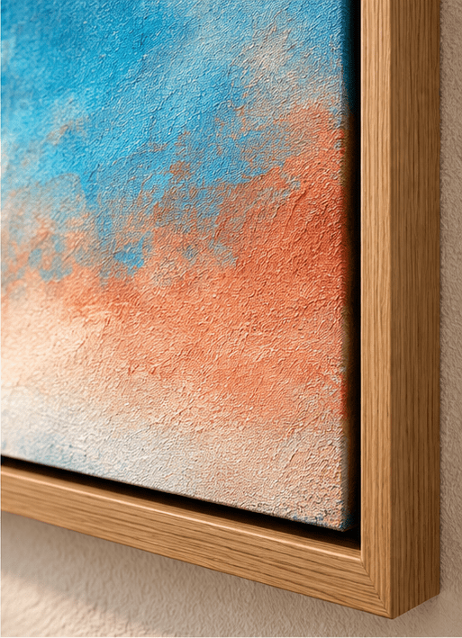 Blue and Orange Wall Art – Amber Haze by Rossetti Art – texture detail