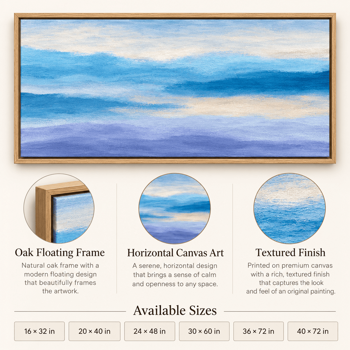 Blue and Purple Wall Art – Layered Dusk by Rossetti Art