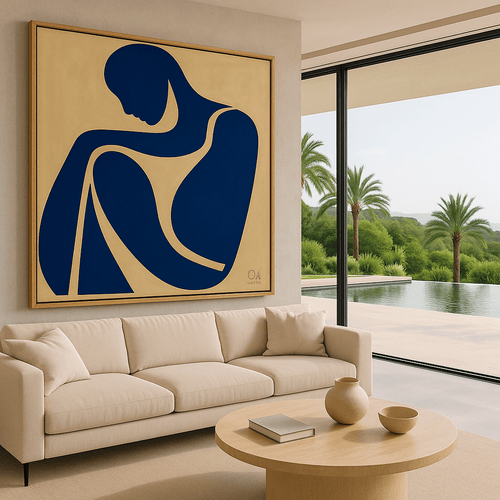 Canvas Print: Blue Human - Abstract Modern Wall Decor modern abstract canvas wall art by Rossetti Art – luxury interior design artwork for living room, bedroom, office – abstract expressionist painting Blue Human - Abstract Modern Wall Decor canvas print