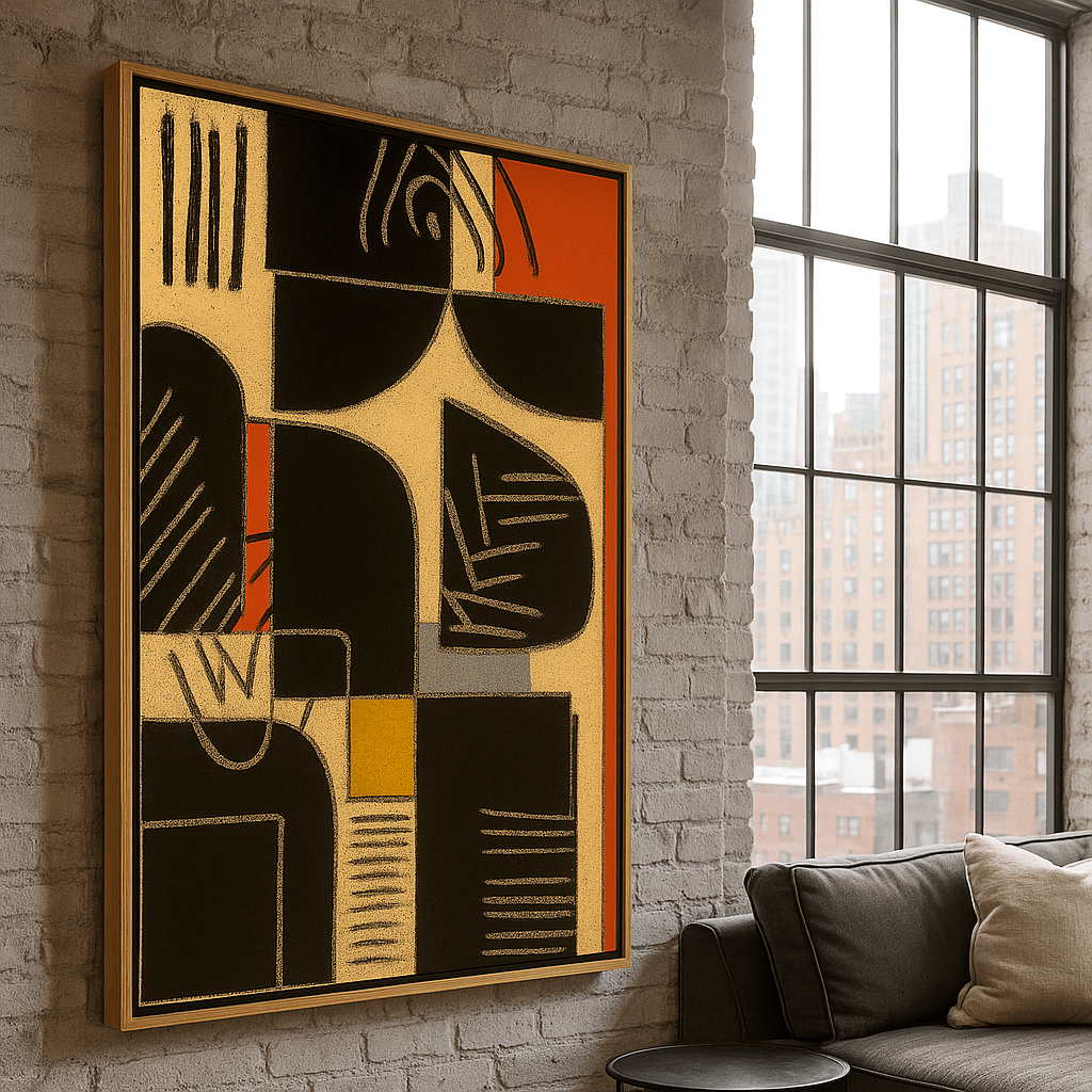 Canvas Print : "Bold Retro Noise" – Abstract Canvas Wall Art for Living Room - Chiara Rossetti