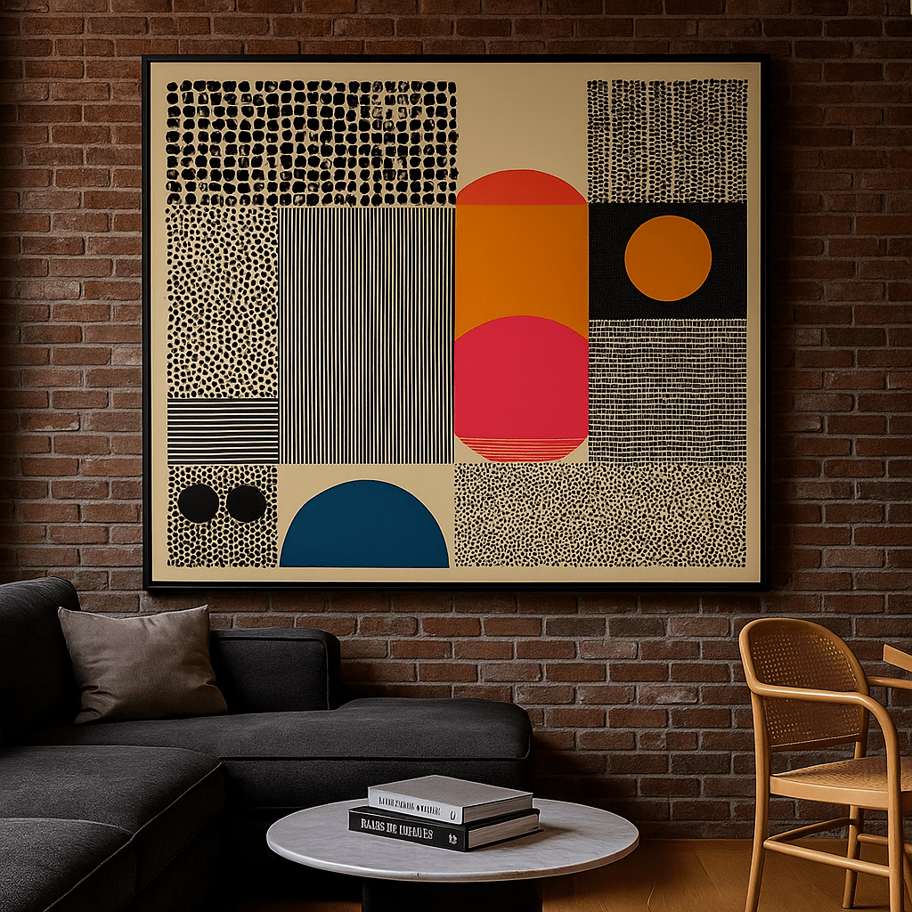 Canvas Print: Bold Shapes Harmony – Geometric Canvas Art for Modern Spaces modern abstract canvas wall art by Rossetti Art – luxury interior design artwork for living room, bedroom, office – abstract wall art bold geometric art contemporary wall design