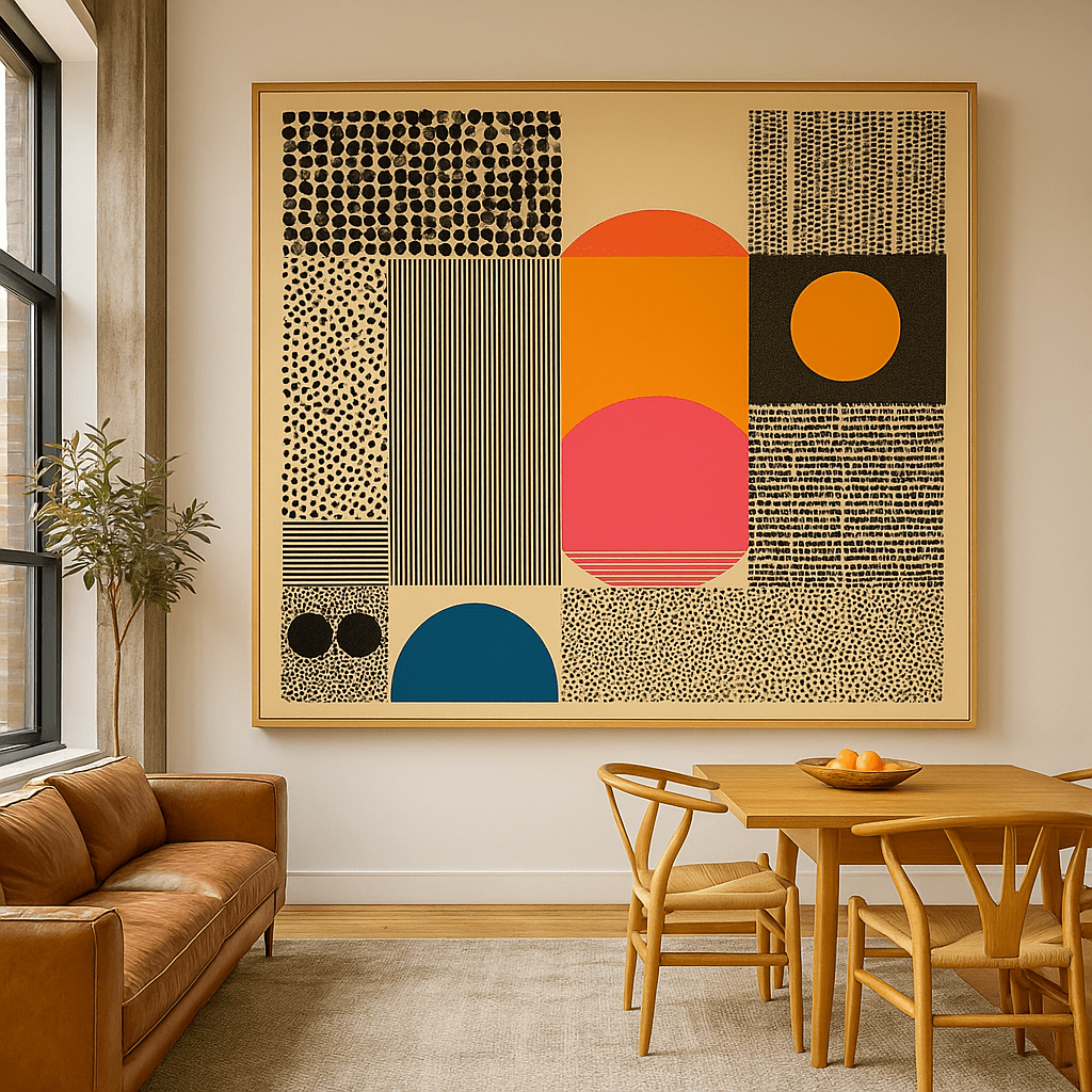 Canvas Print: Bold Shapes Harmony – Geometric Canvas Art for Modern Spaces modern abstract canvas wall art by Rossetti Art – luxury interior design artwork for living room, bedroom, office – abstract wall art bold geometric art contemporary wall design